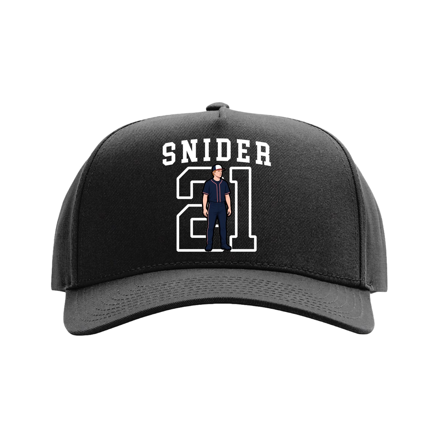 Full Fabric Five-Panel Champ Cap — Shirsey in Black