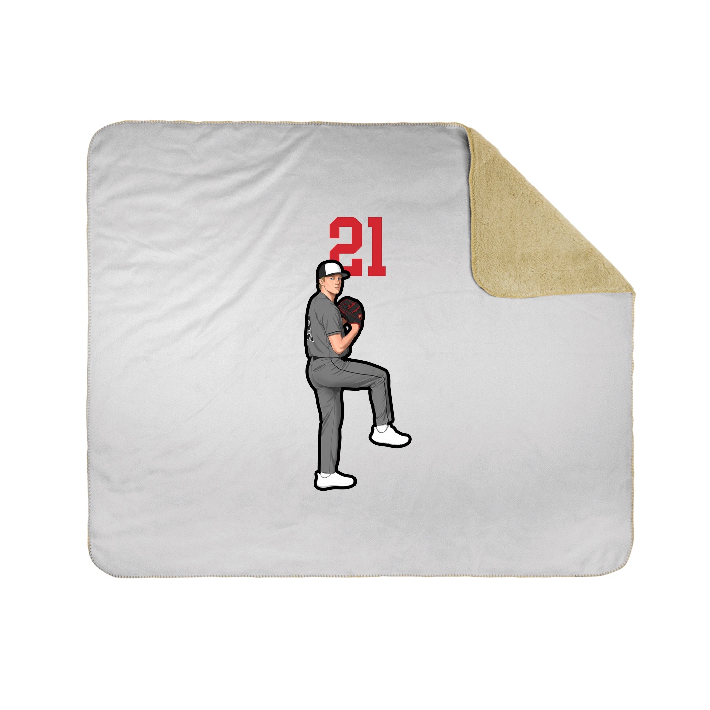 Throw Blanket — Number Top in White