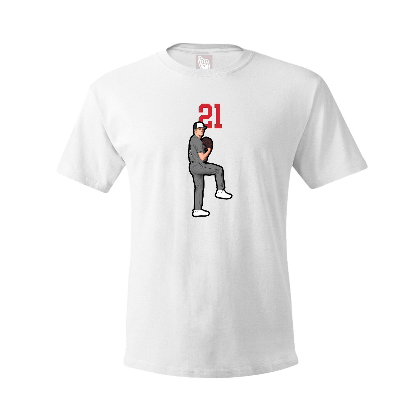 Youth Tee — Number Top in White