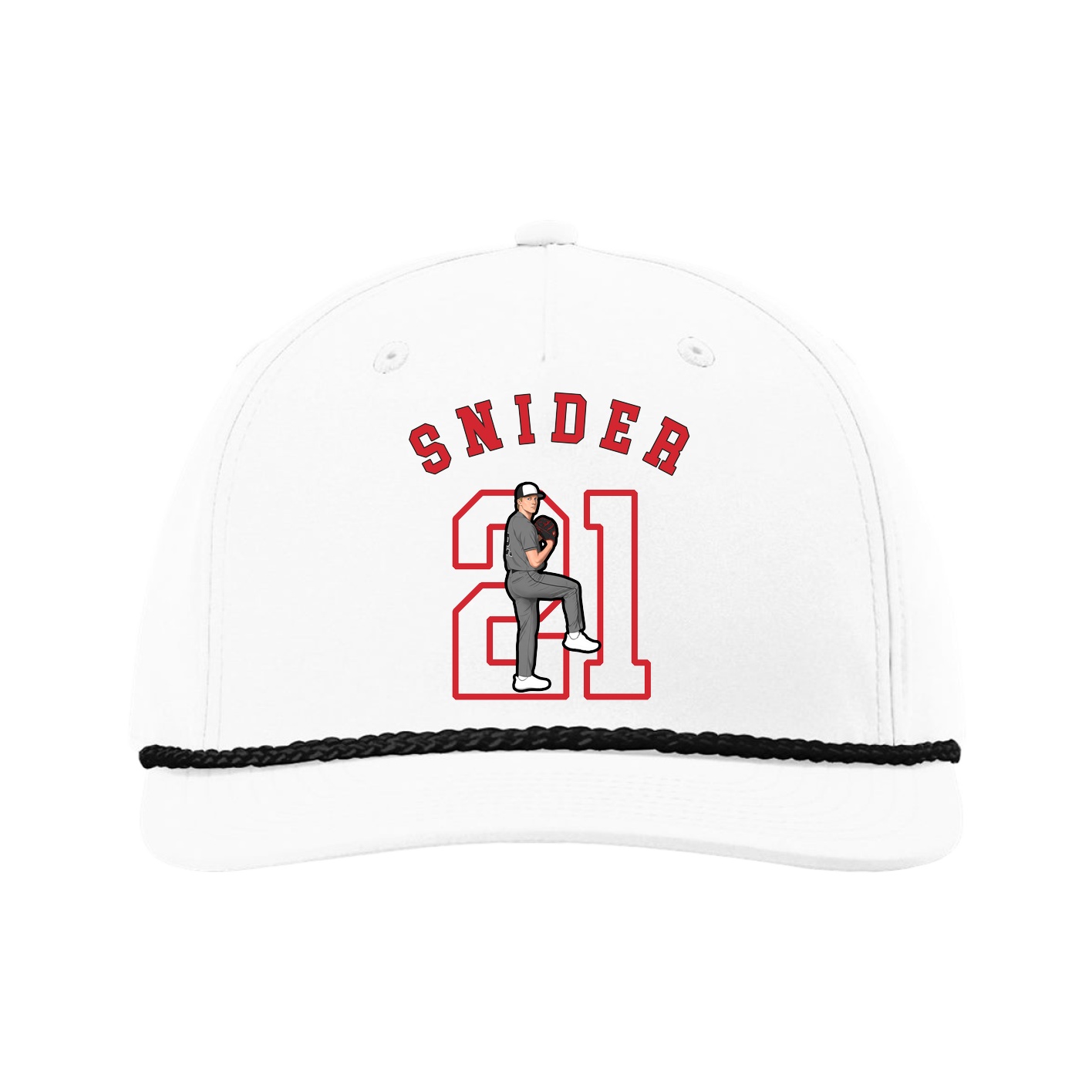 Five-Panel Classic Rope Cap — Shirsey Arch in White