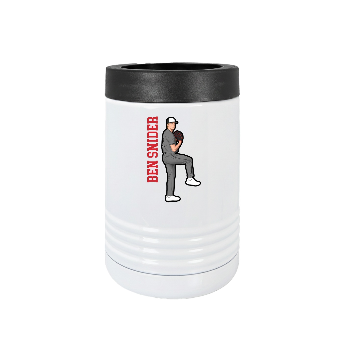 Beverage Holder — Name Vertical in White