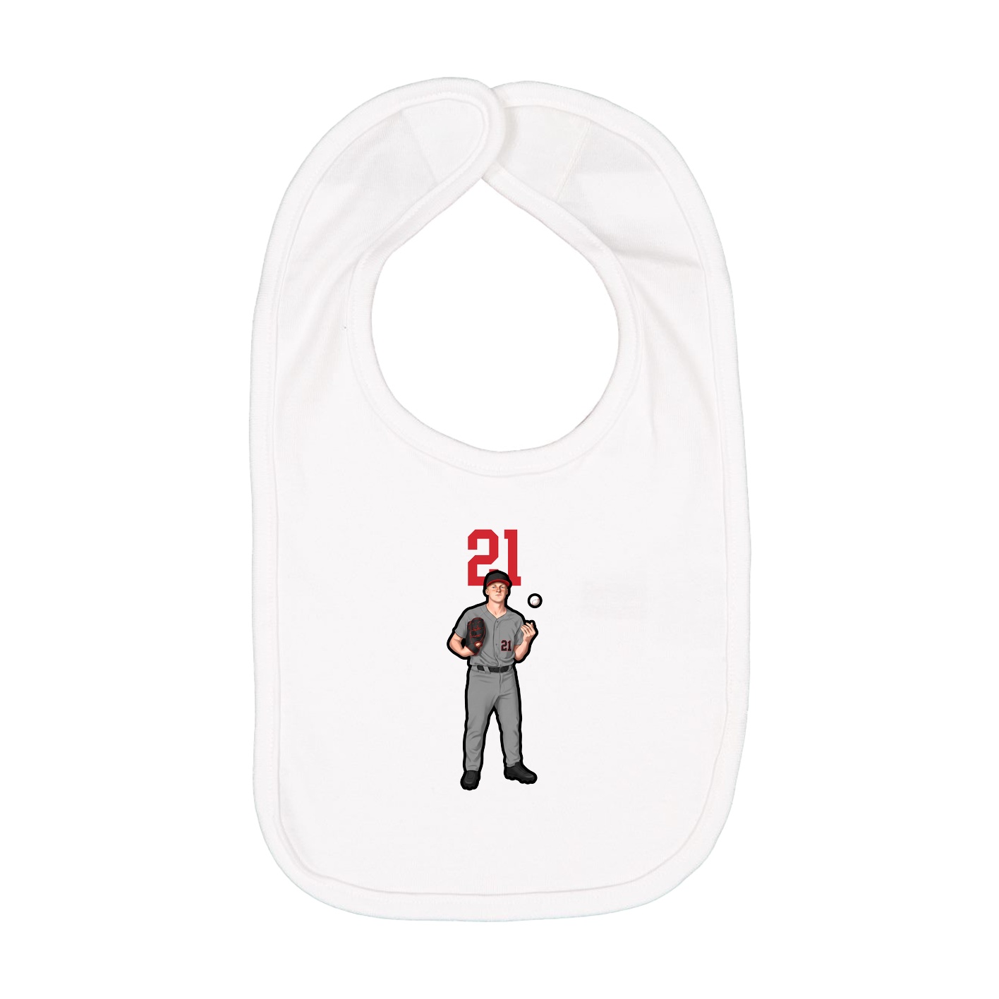 Infant Bib — Number Top in White