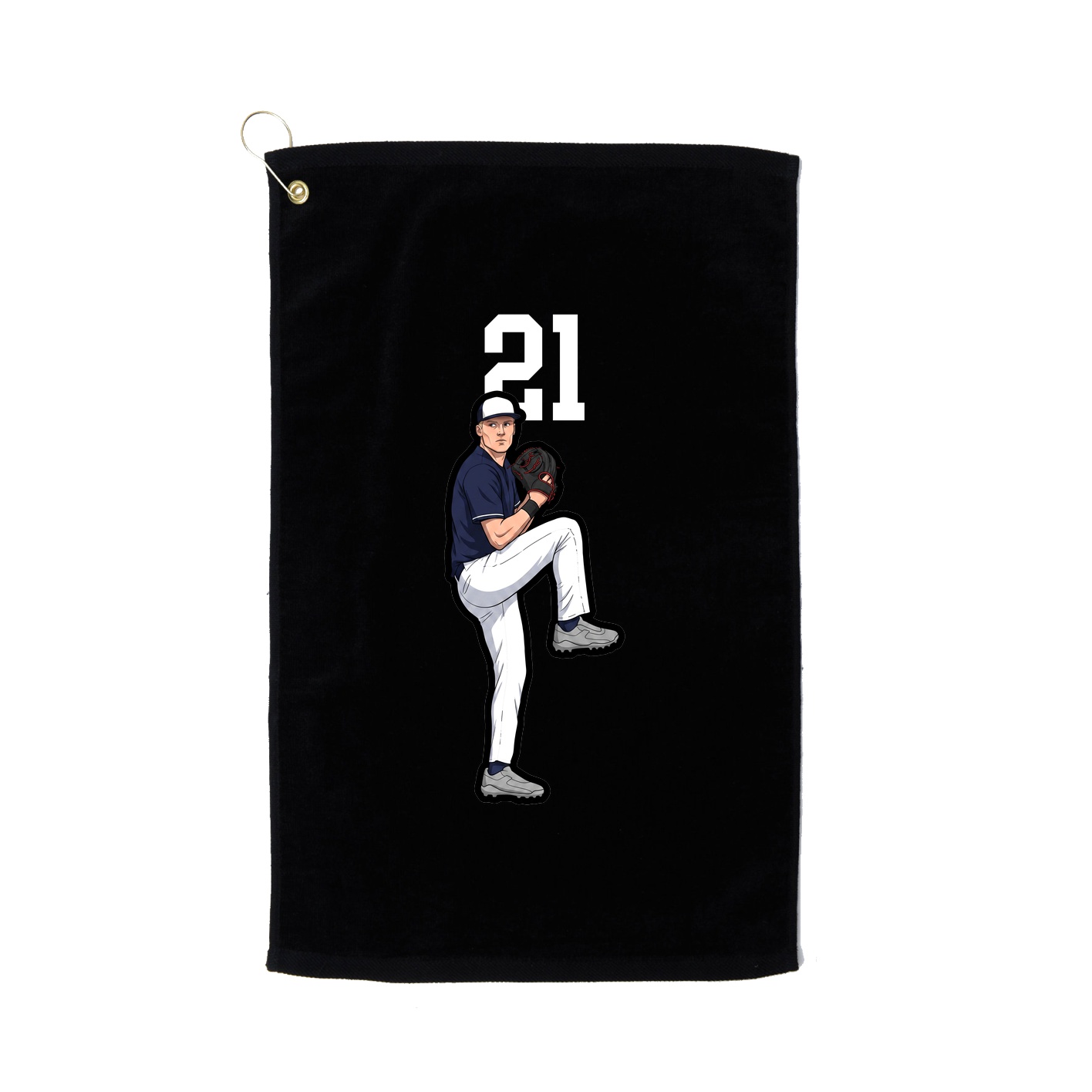 Golf Towel — Number Top in Black