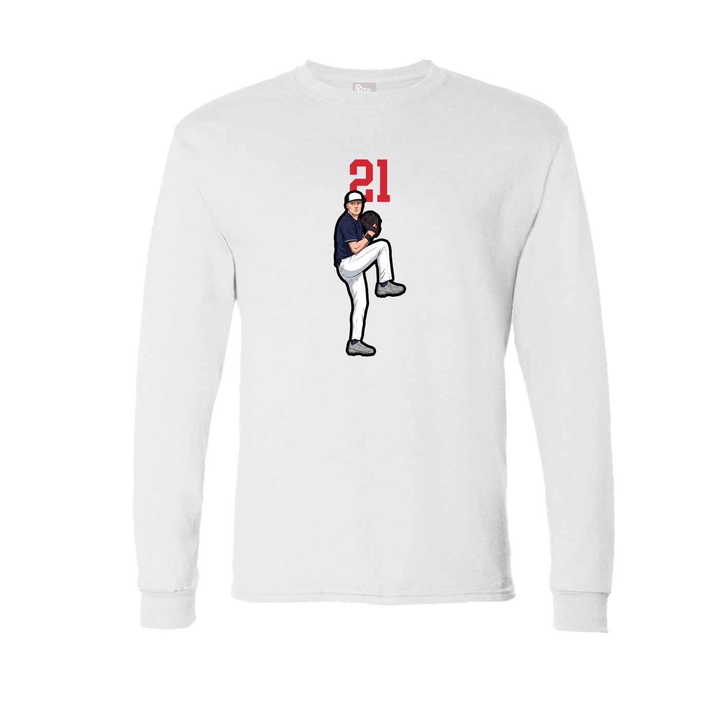 Long Sleeve Tee — Number Top in White