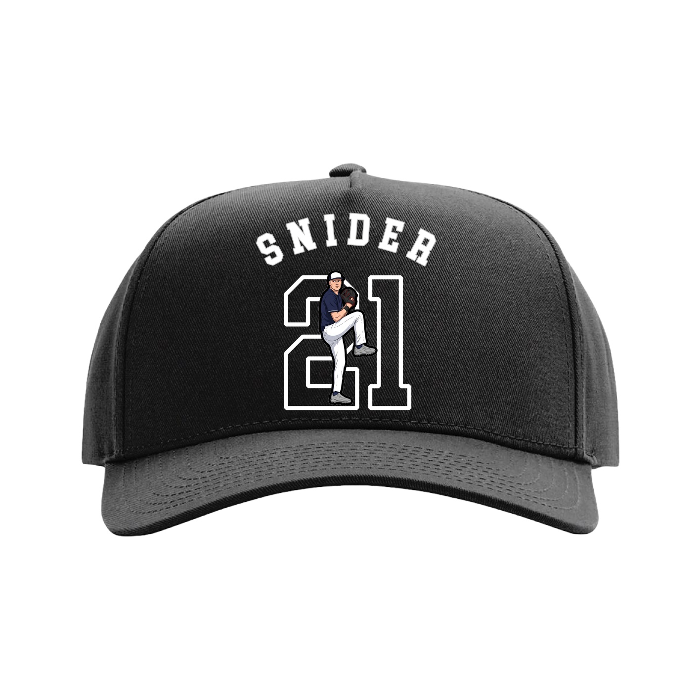 Full Fabric Five-Panel Champ Cap — Shirsey Arch in Black