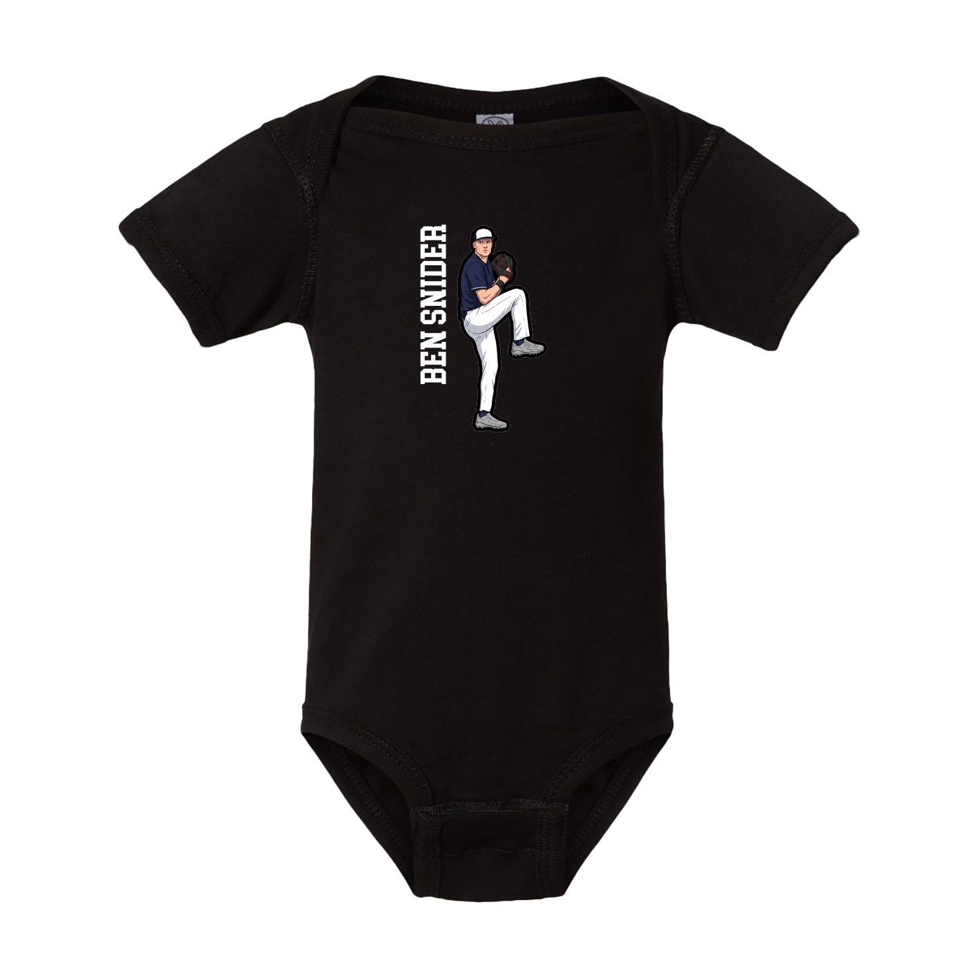Baby Onesie — Name Vertical in Black
