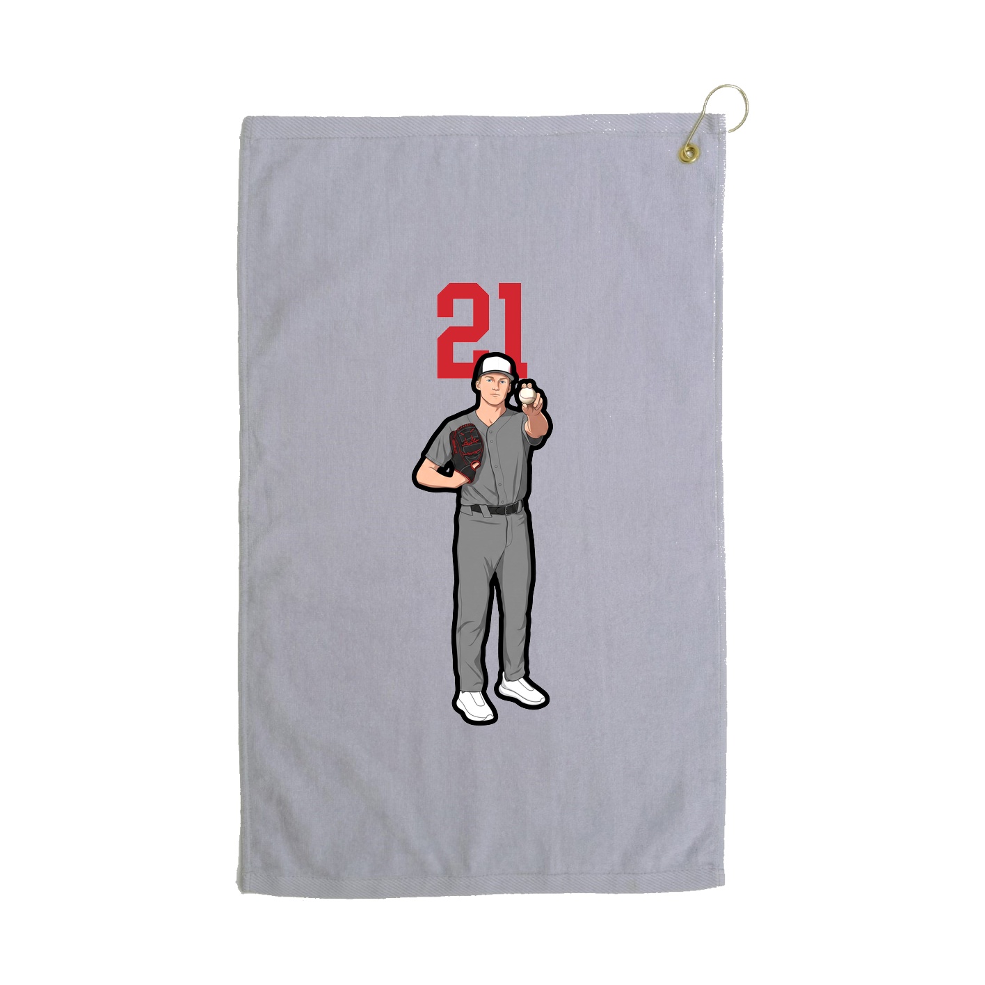 Golf Towel — Number Top in Grey
