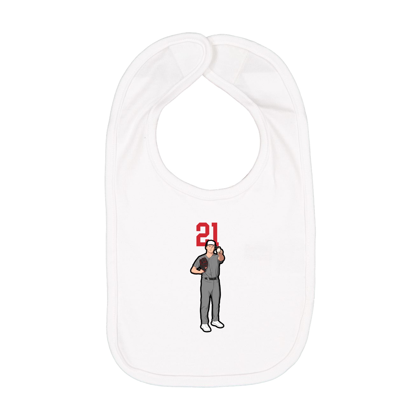 Infant Bib — Number Top in White