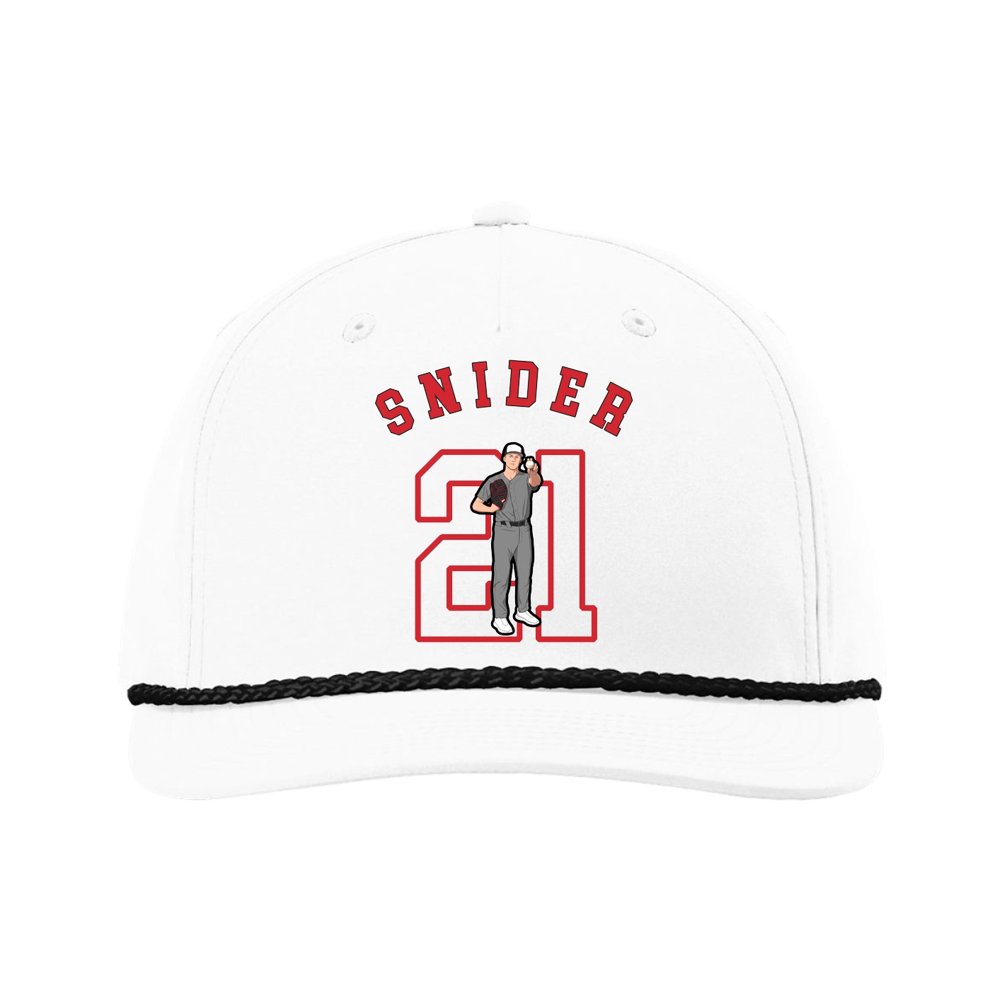 Five-Panel Classic Rope Cap — Shirsey Arch in White