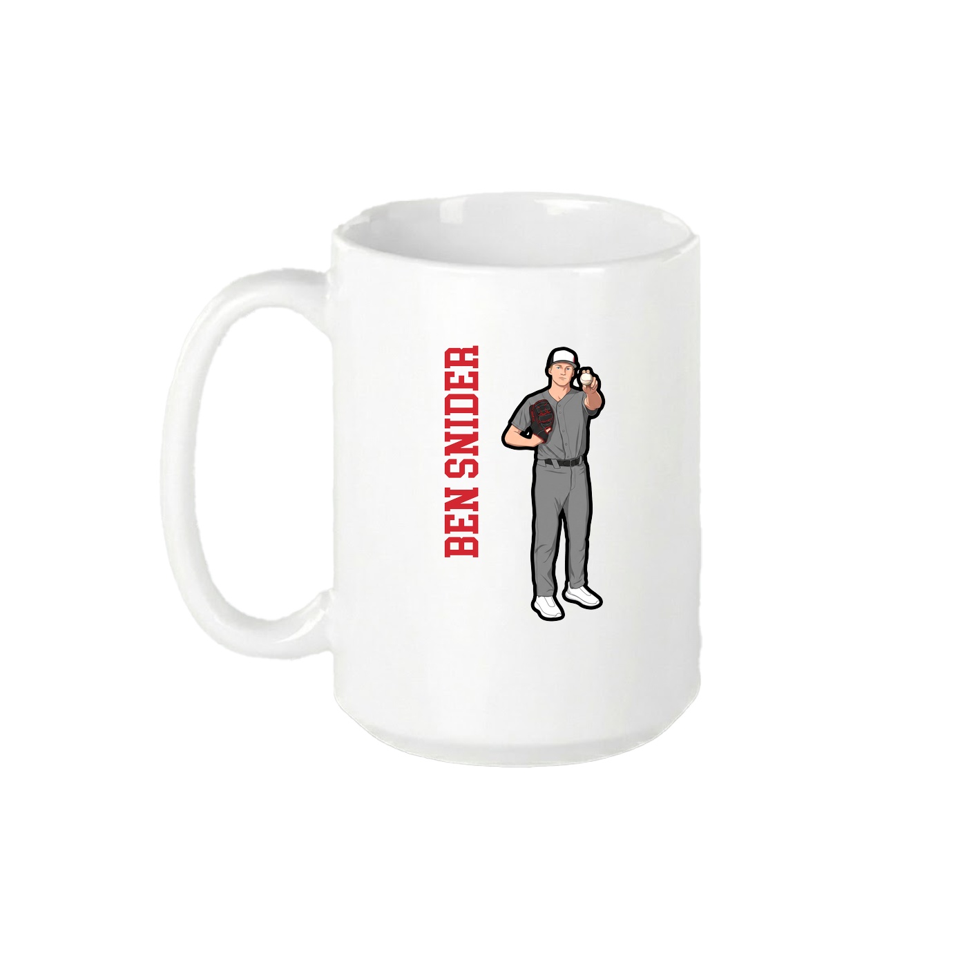 15oz Coffee Mug — Name Vertical in White