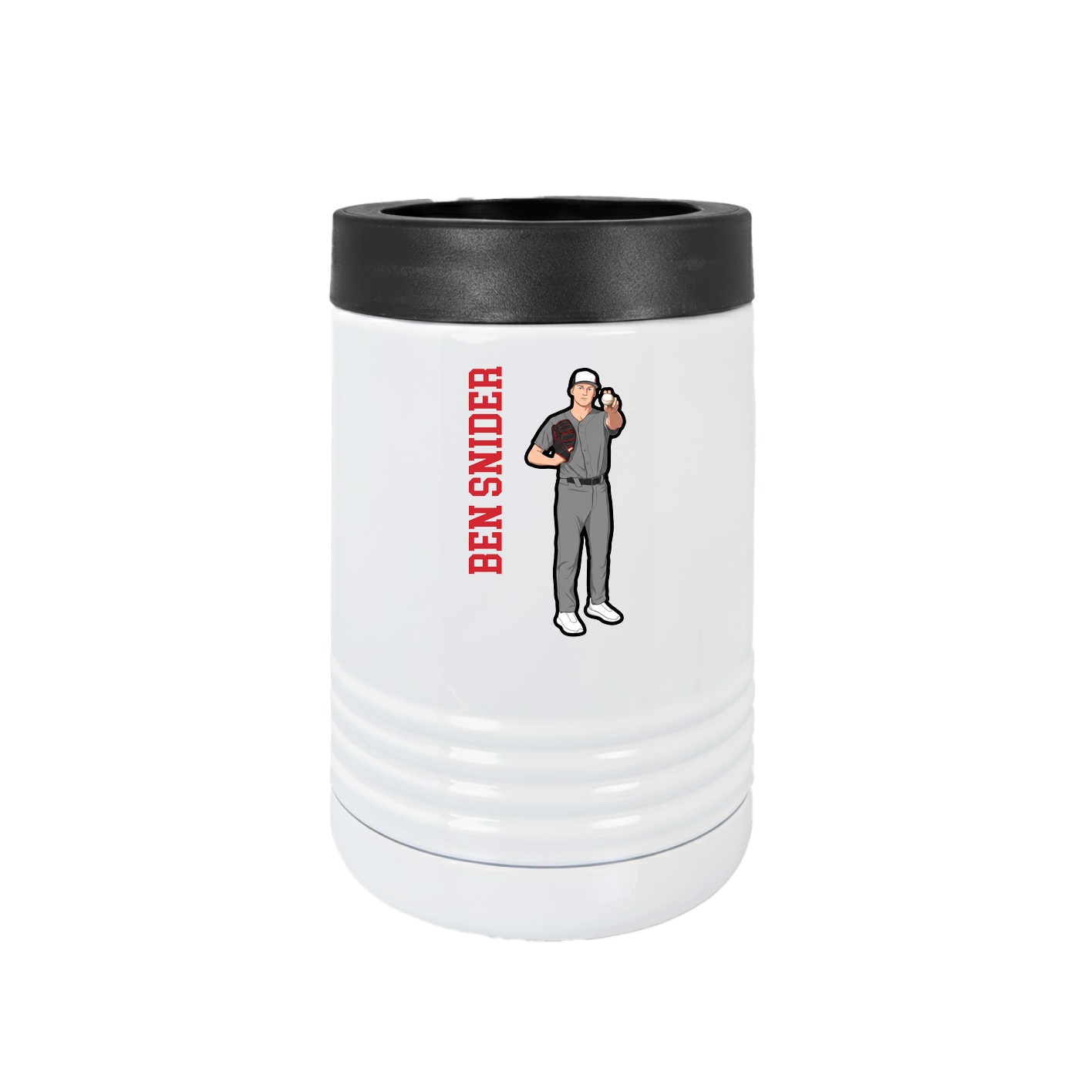 Beverage Holder — Name Vertical in White