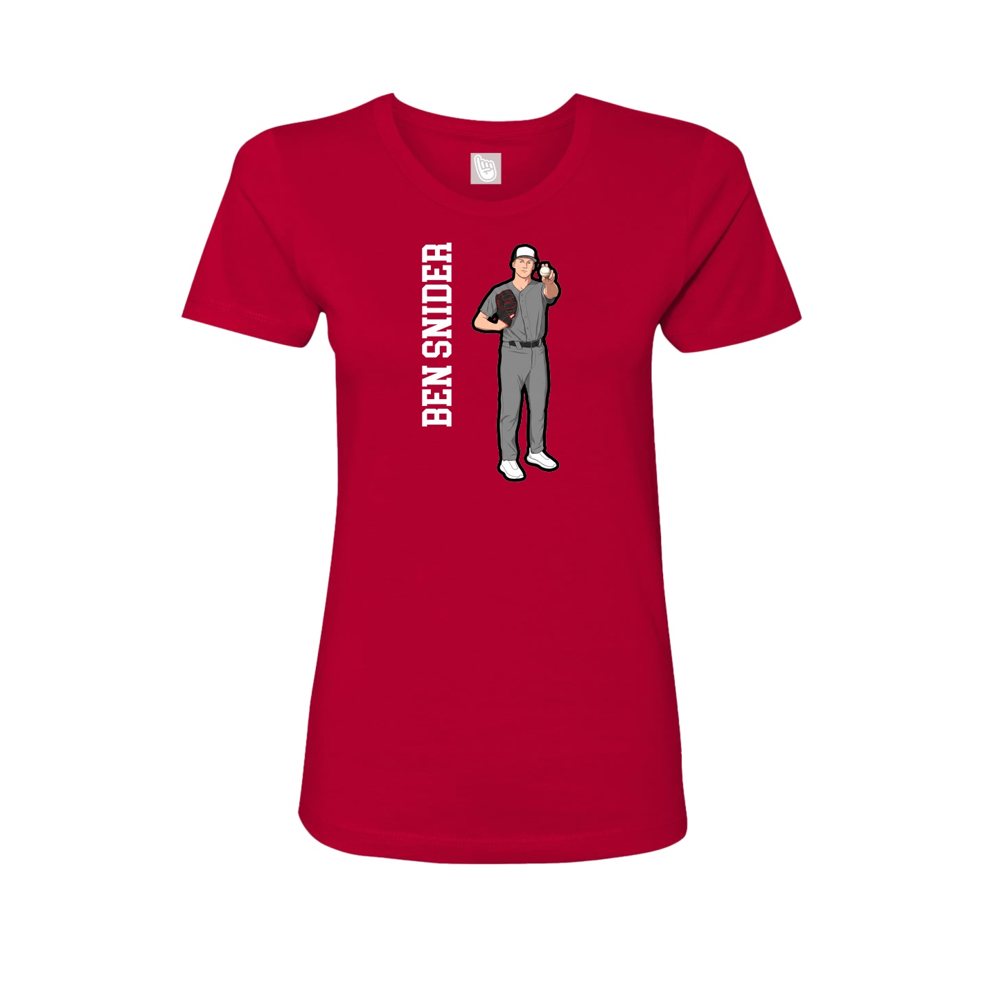Womens Tee — Name Vertical in Red