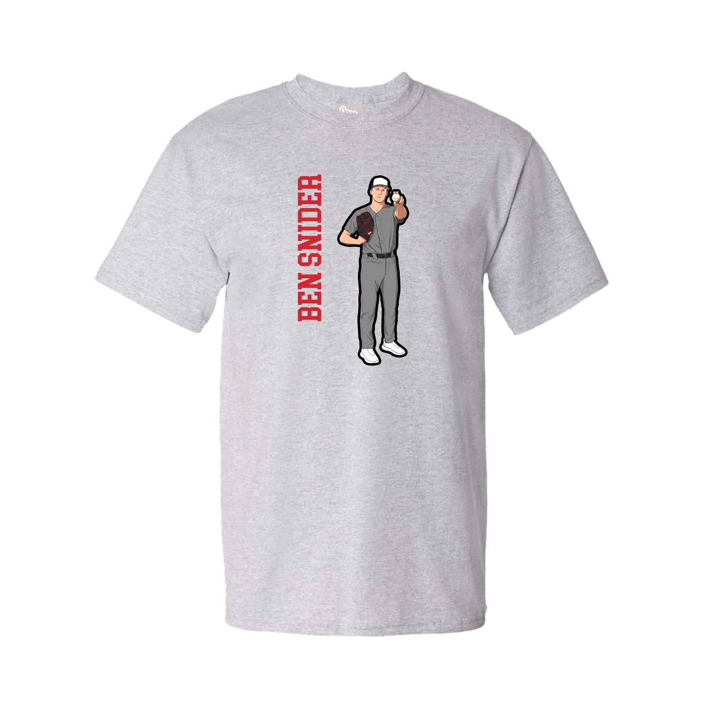 Youth Tee — Name Vertical in Grey