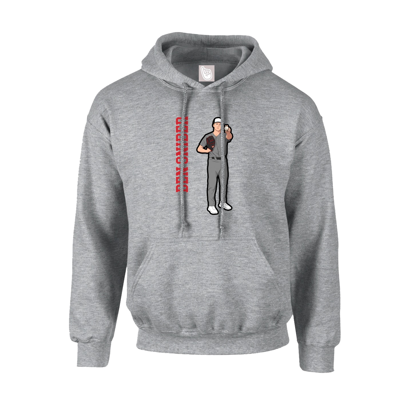 Youth Hoodie — Name Vertical in Grey