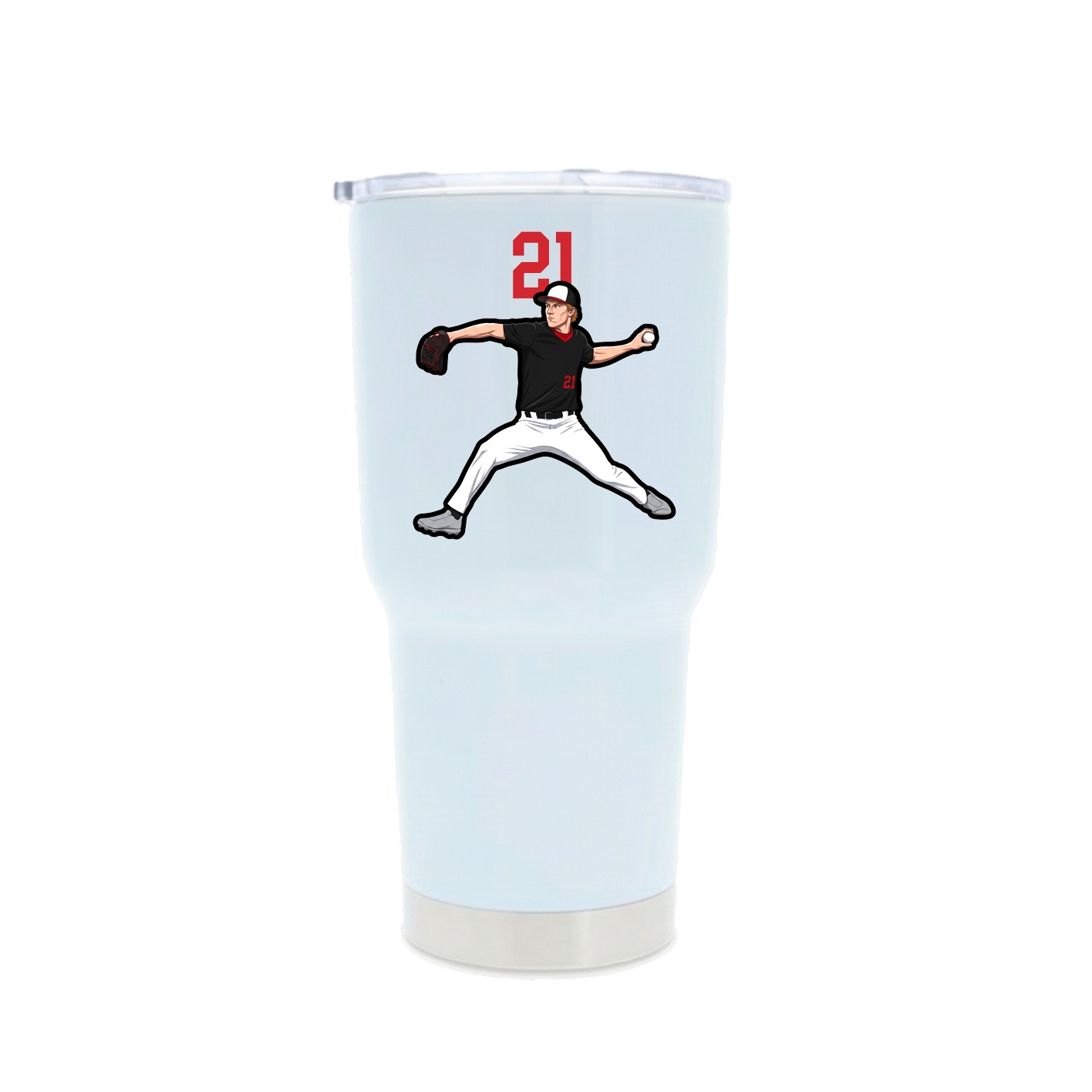 30oz Stainless Steel Tumbler — Number Top in White