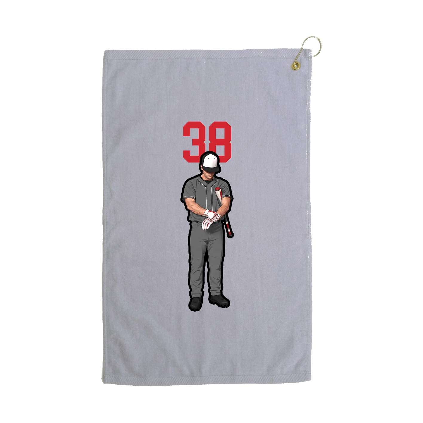 Golf Towel — Number Top in Grey