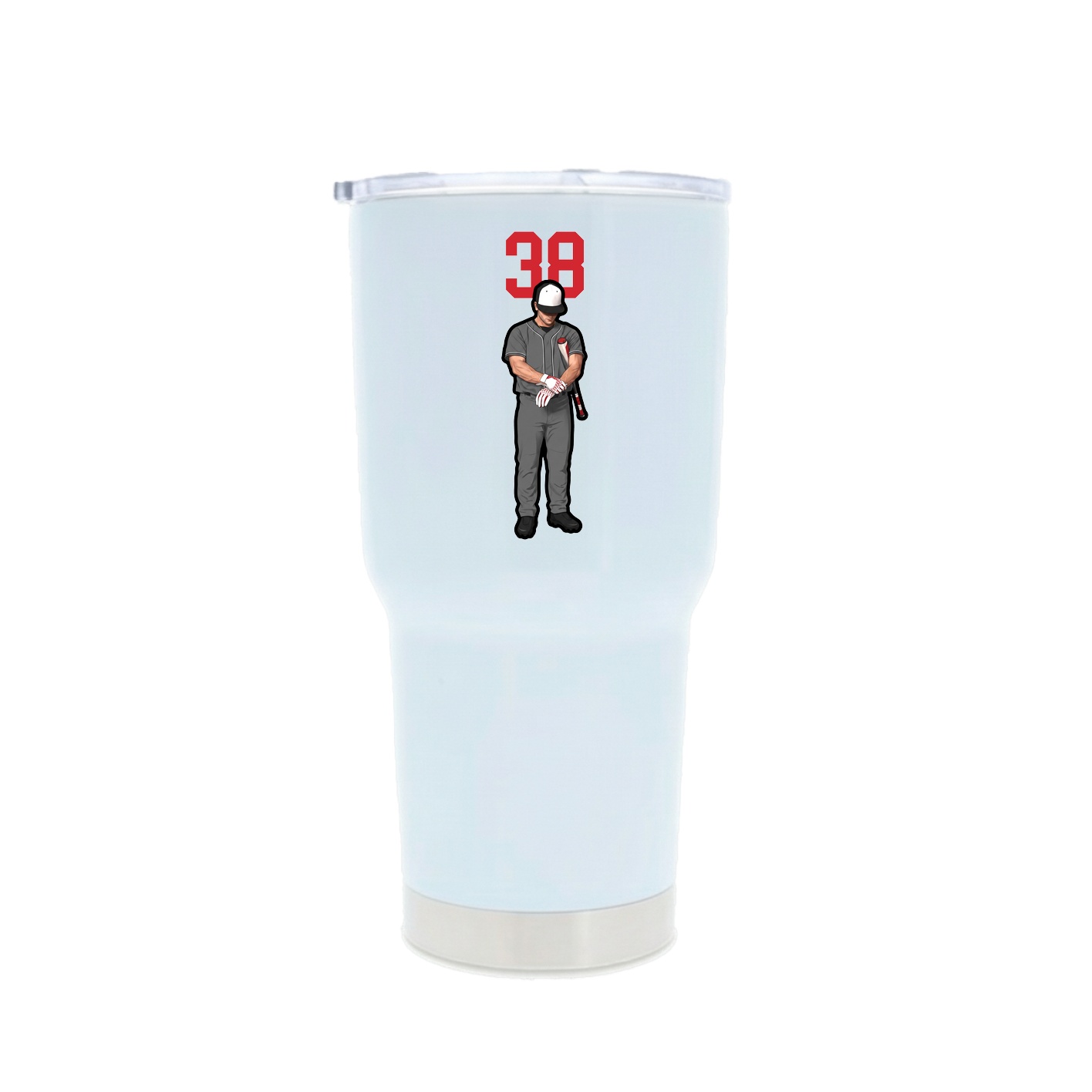 30oz Stainless Steel Tumbler — Number Top in White