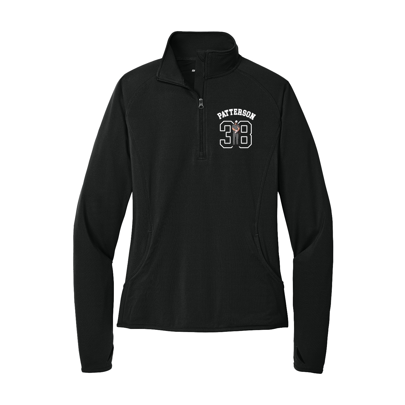 Women's Q-Zip Pullover — Shirsey Arch in Black