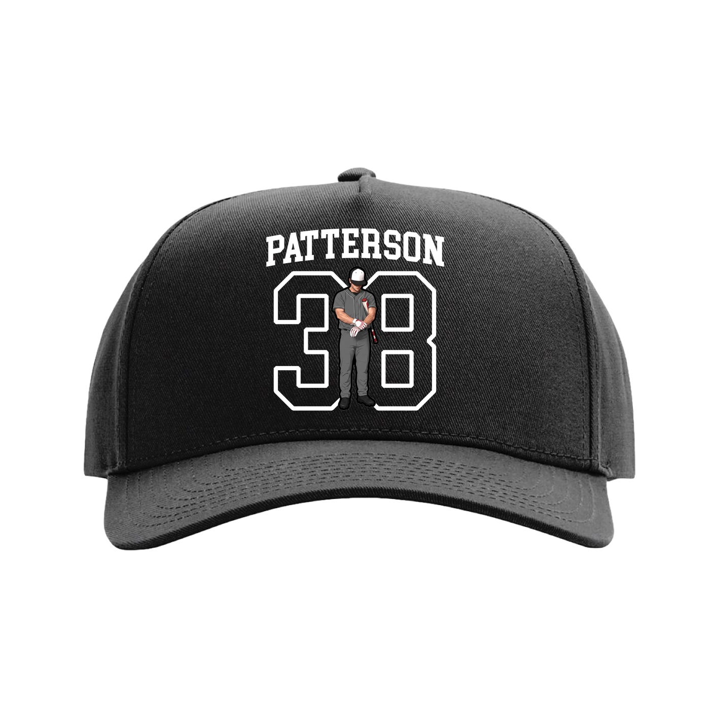 Full Fabric Five-Panel Champ Cap — Shirsey in Black