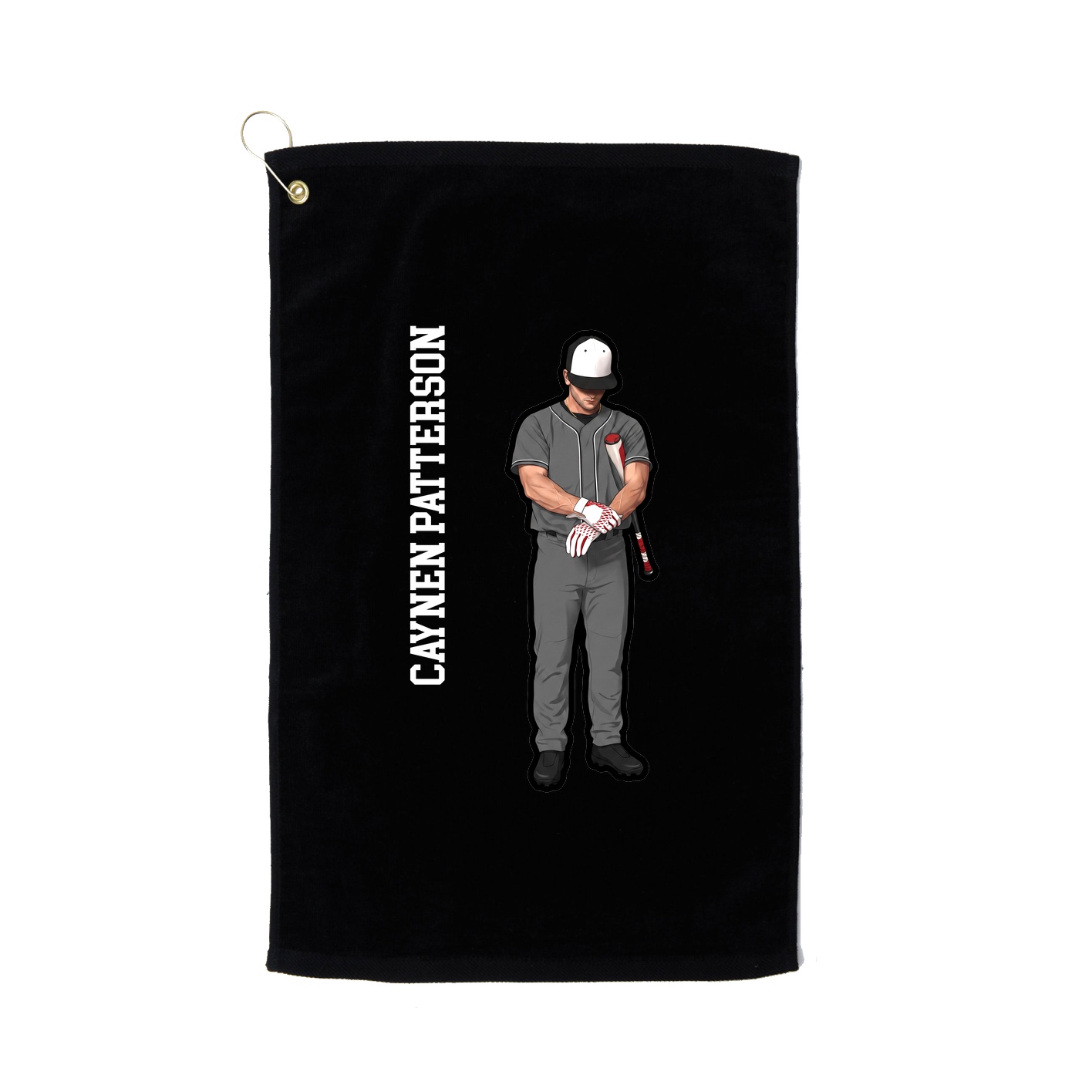 Golf Towel — Name Vertical in Black