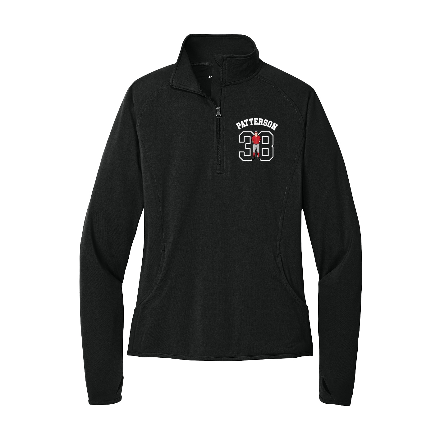 Women's Q-Zip Pullover — Shirsey Arch in Black