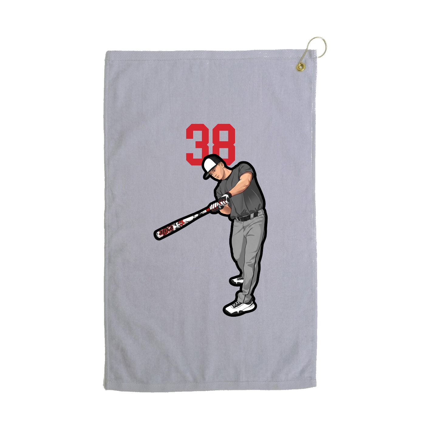 Golf Towel — Number Top in Grey