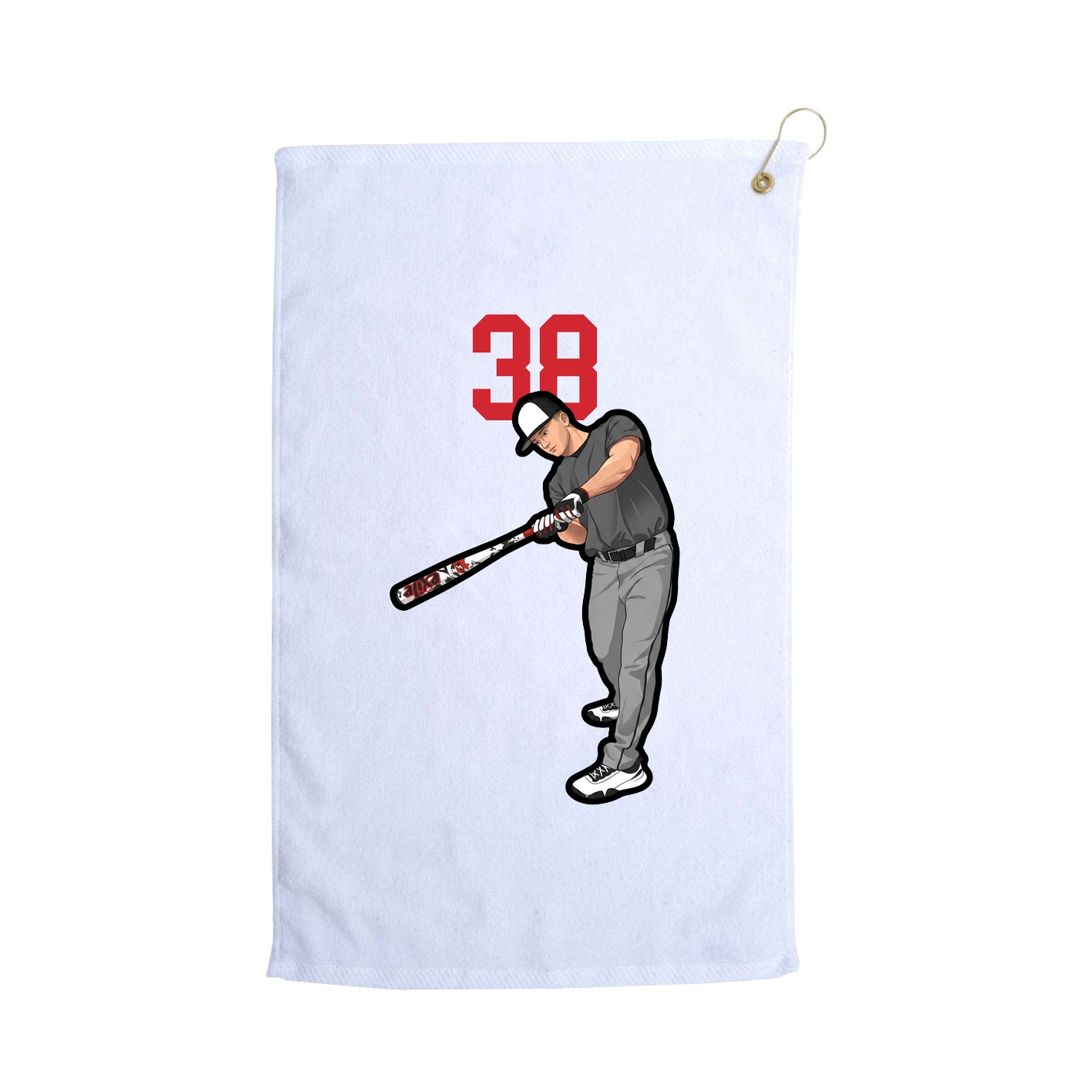 Golf Towel — Number Top in White