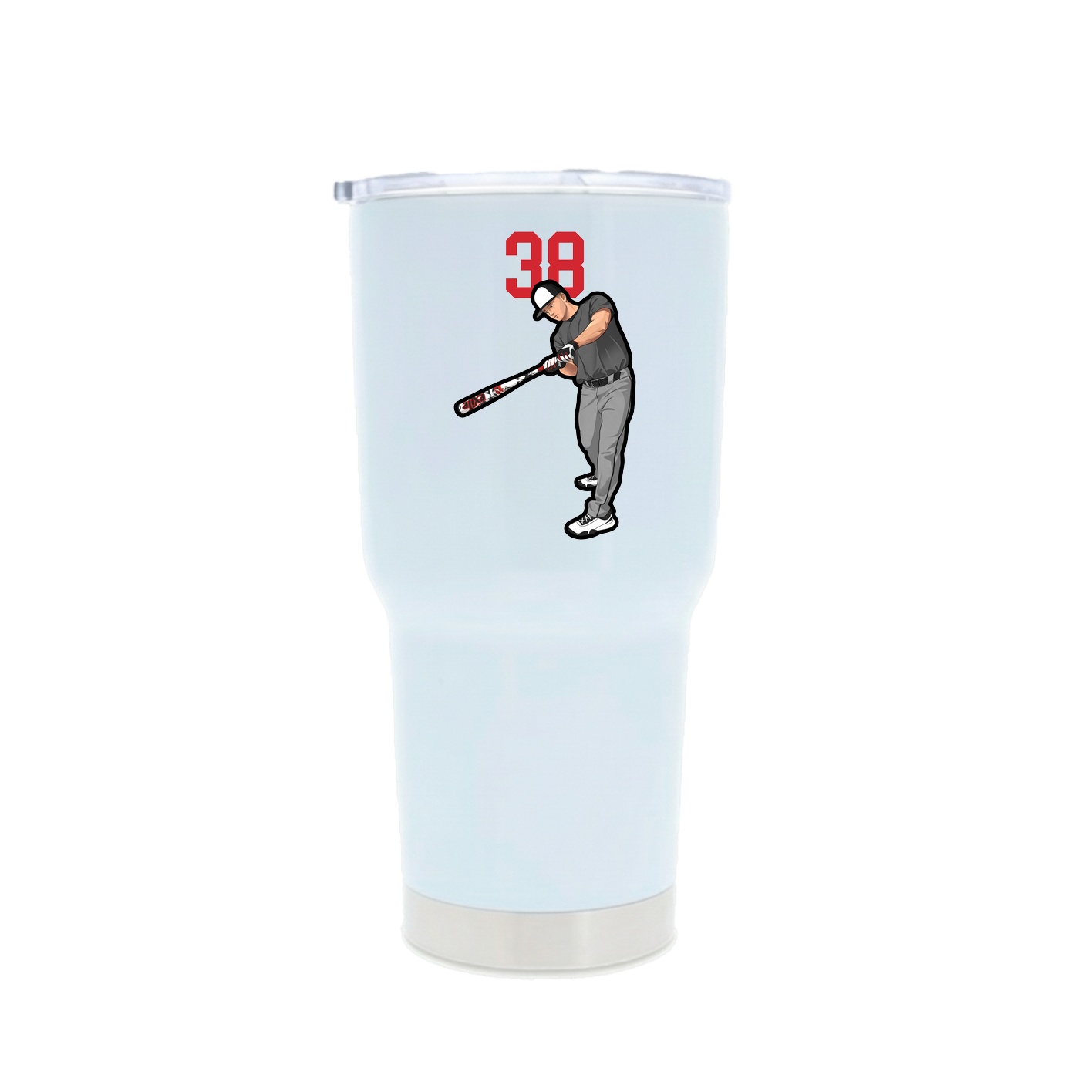 30oz Stainless Steel Tumbler — Number Top in White