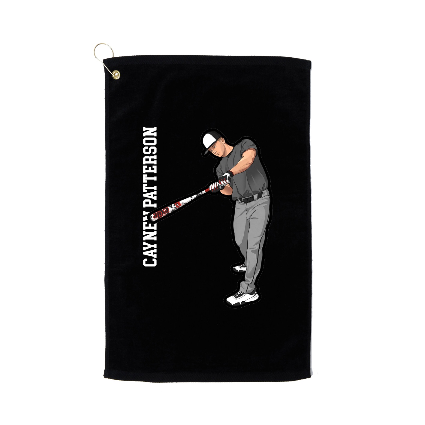 Golf Towel — Name Vertical in Black
