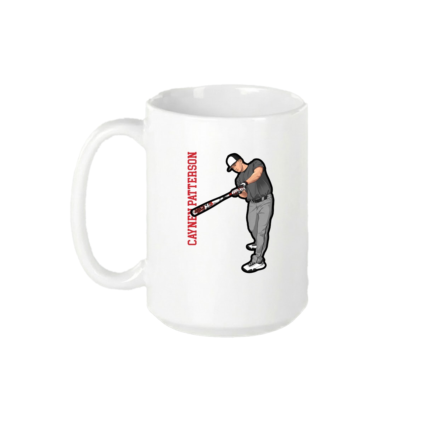 15oz Coffee Mug — Name Vertical in White