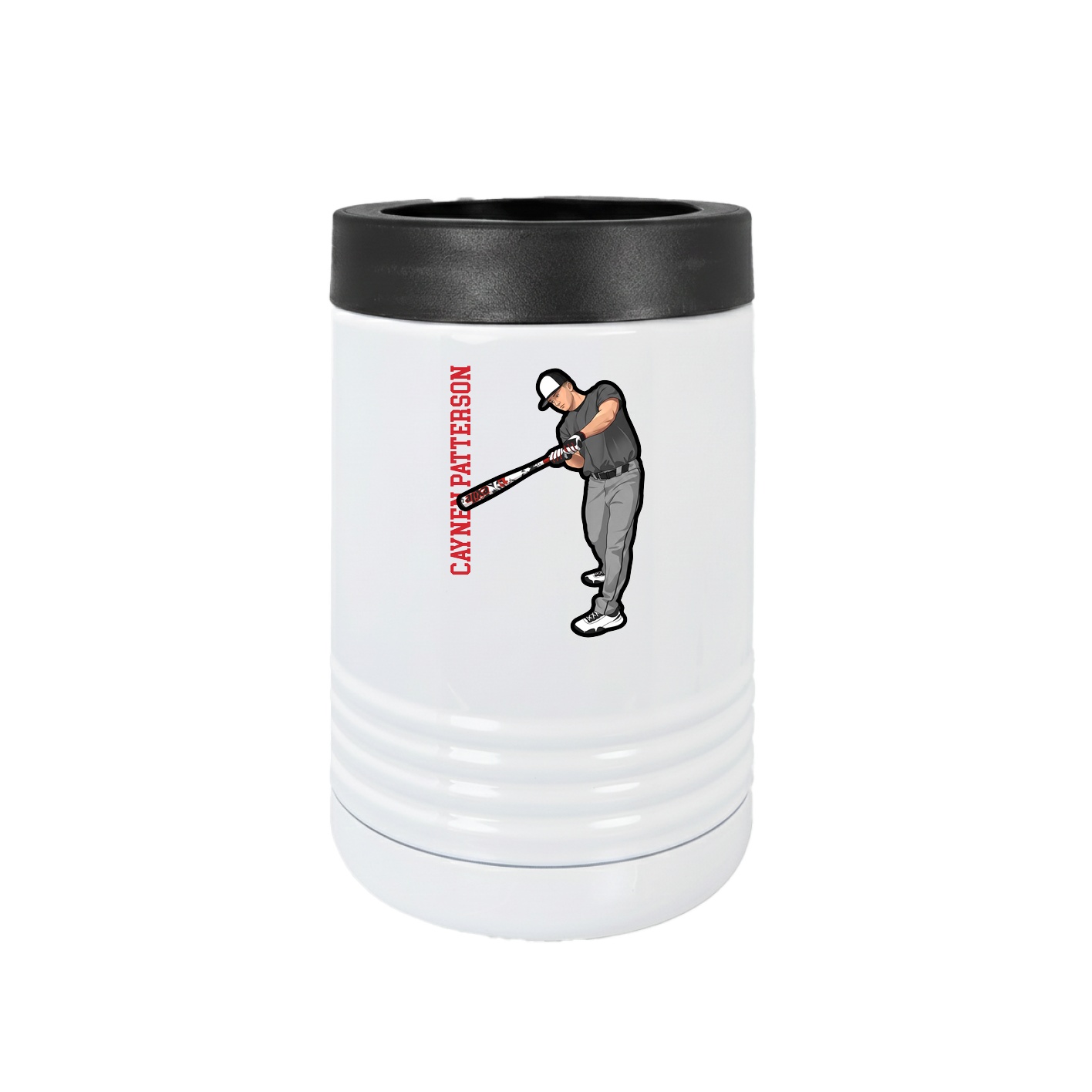 Beverage Holder — Name Vertical in White