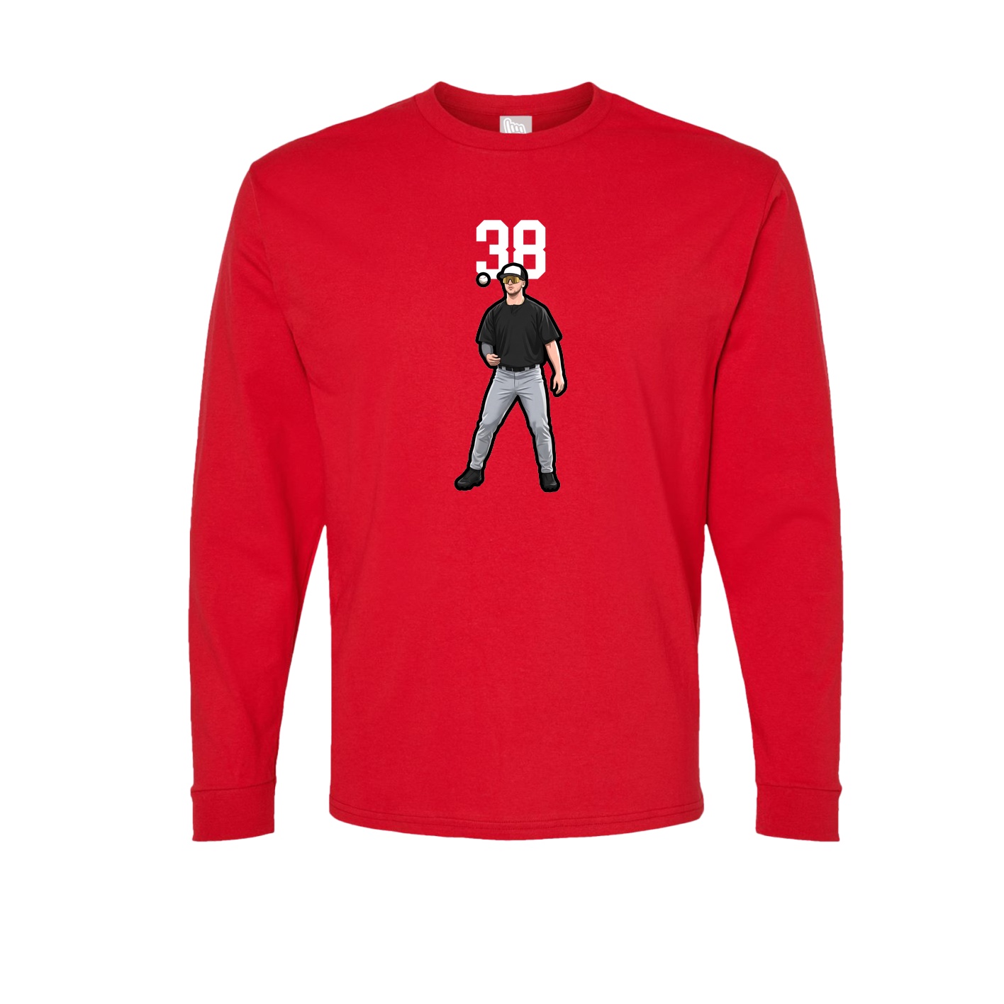 Long Sleeve Tee — Number Top in Red