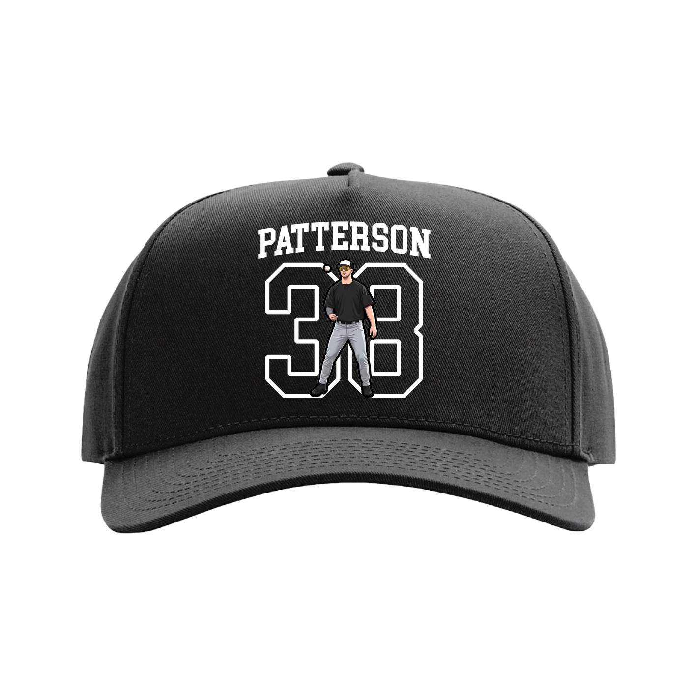 Full Fabric Five-Panel Champ Cap — Shirsey in Black