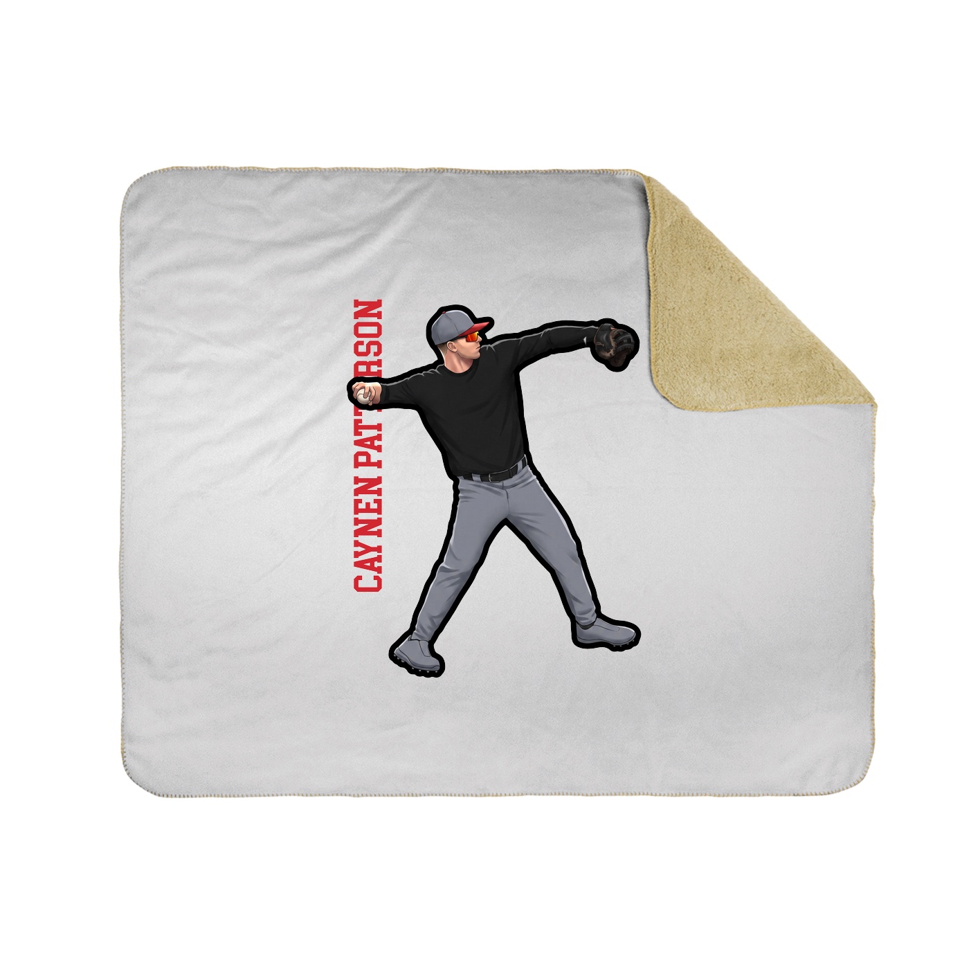 Throw Blanket — Name Vertical in White