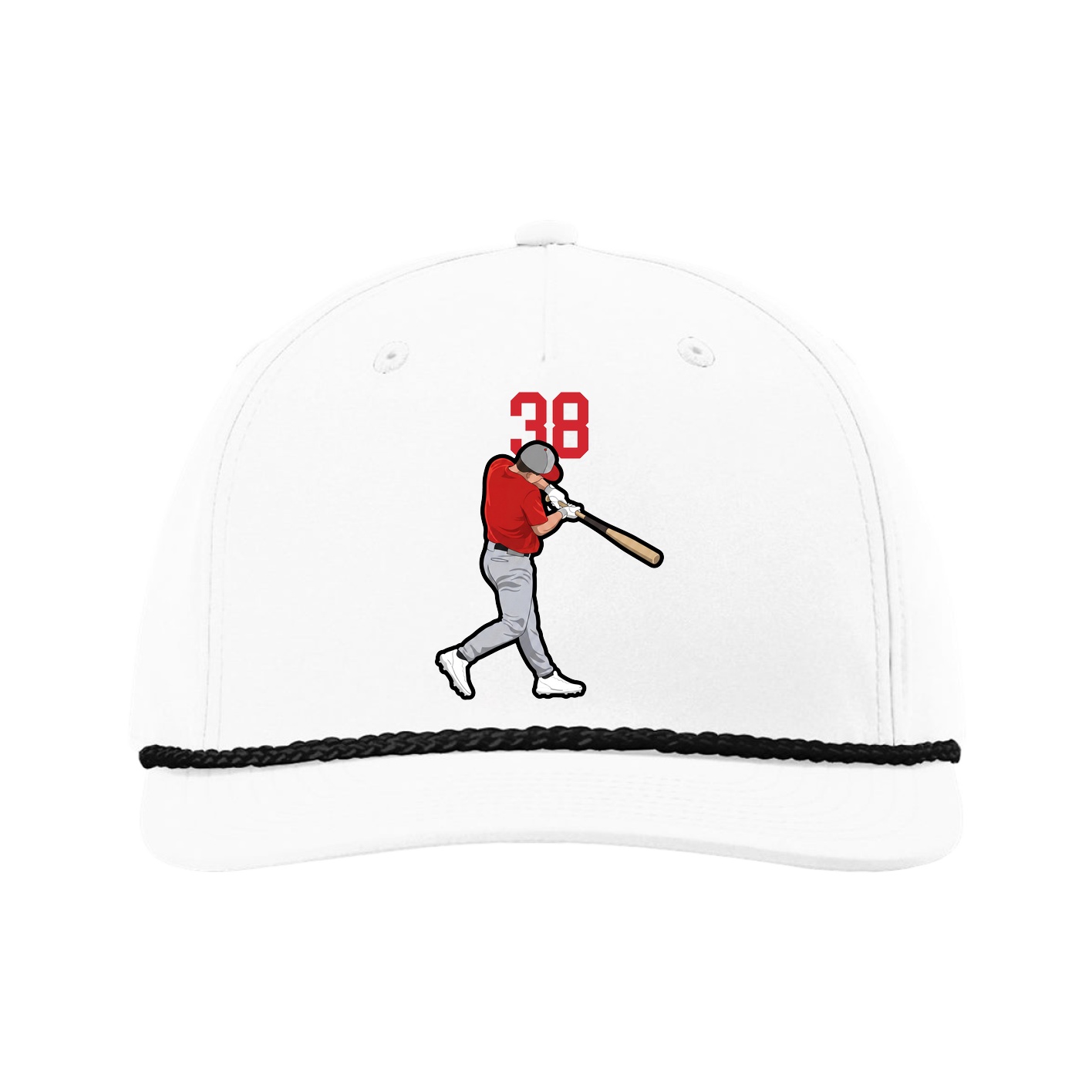 Five-Panel Classic Rope Cap — Number Top in White