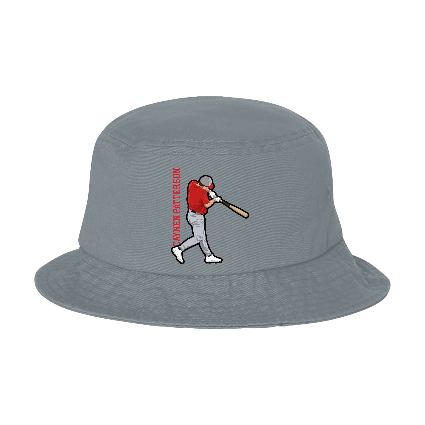 Bucket Cap — Name Vertical in Grey