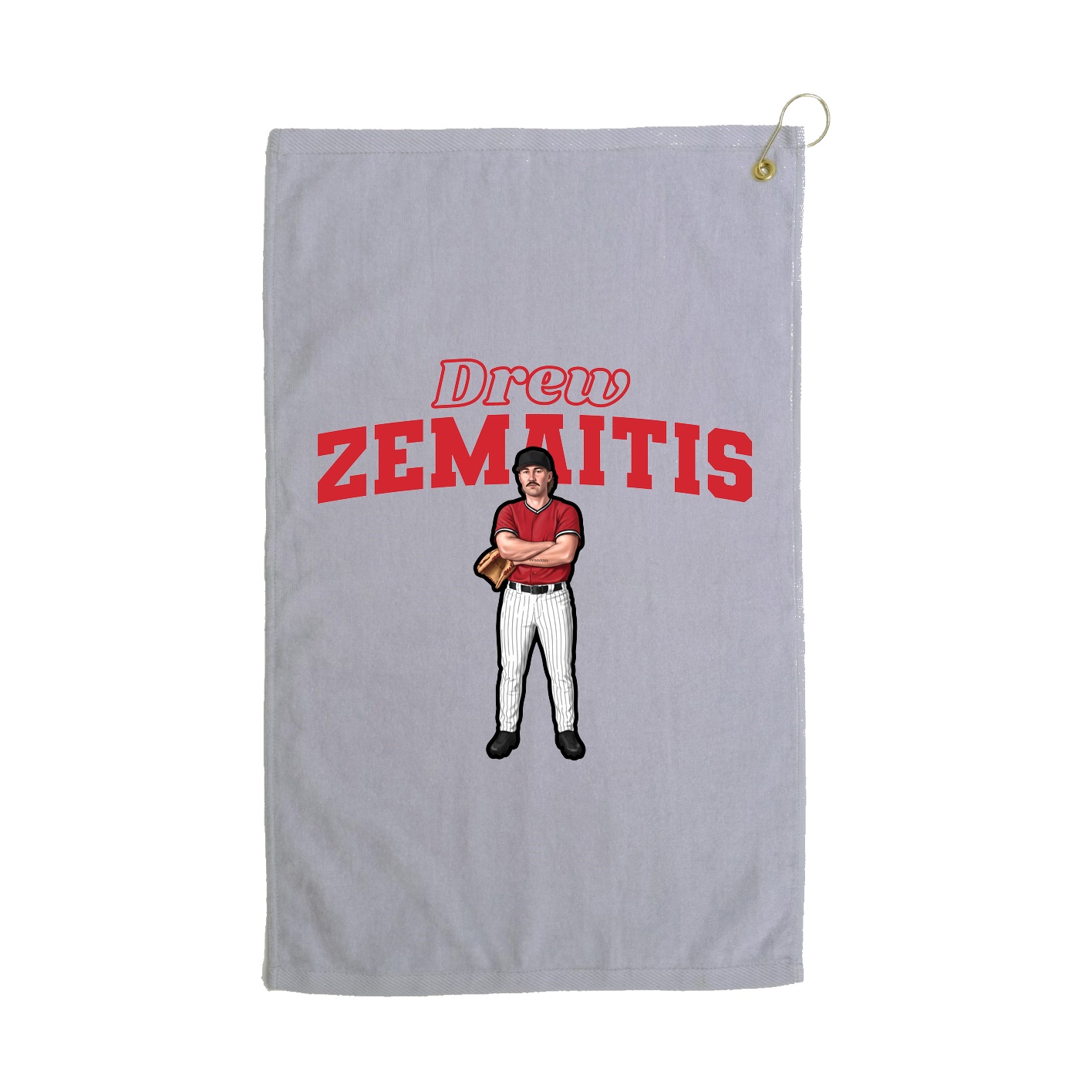Golf Towel — Name Arch in Grey