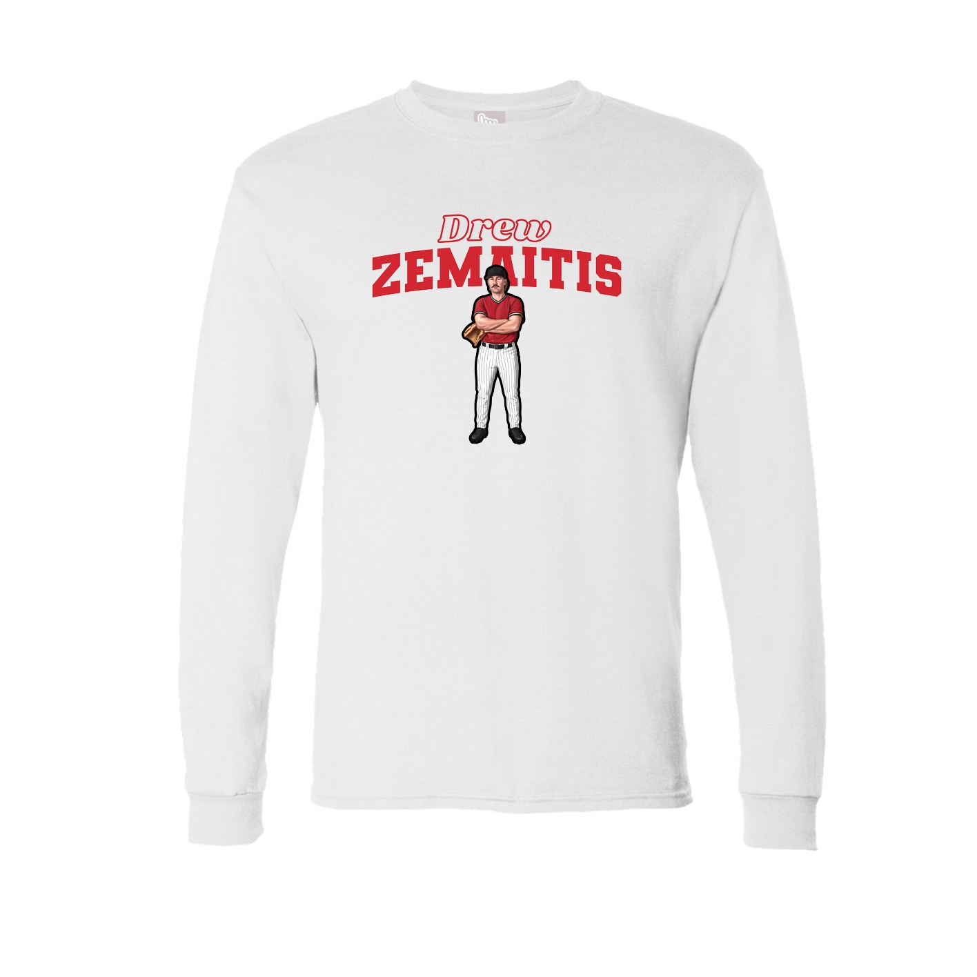 Long Sleeve Tee — Name Arch in White