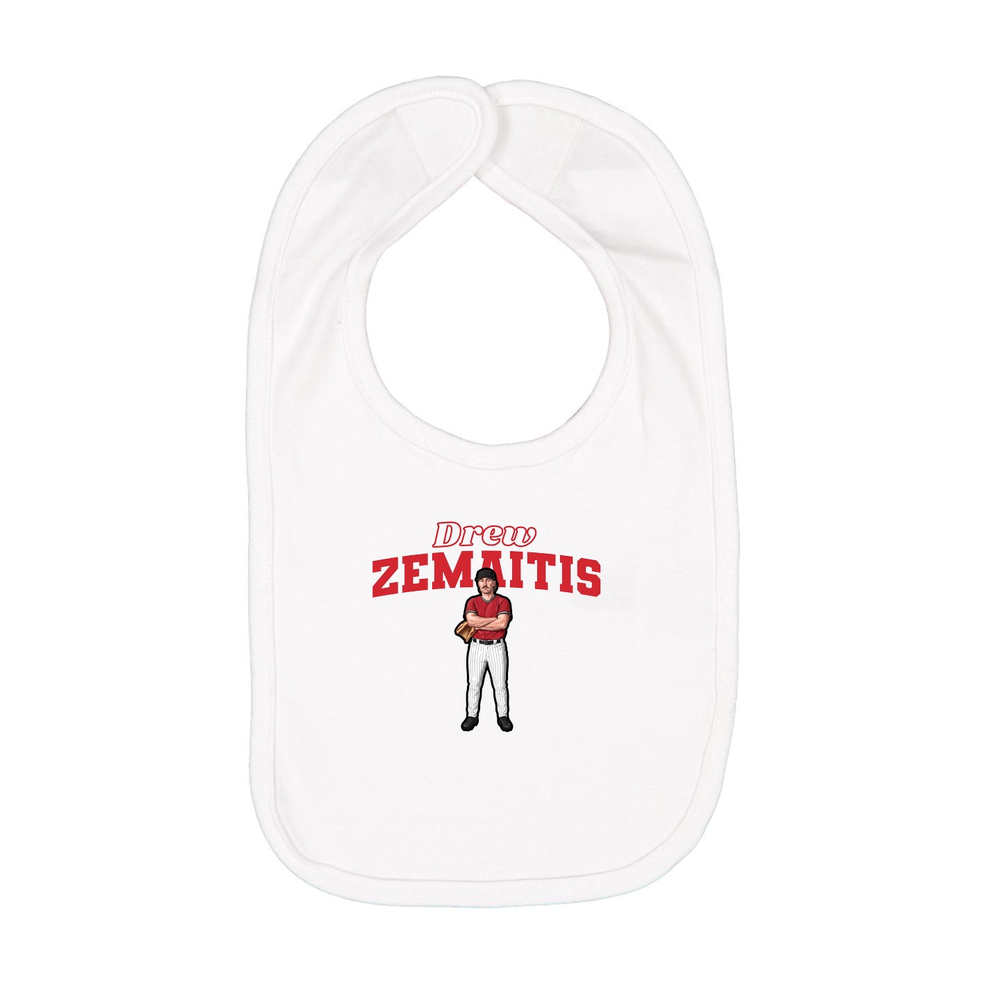 Infant Bib — Name Arch in White