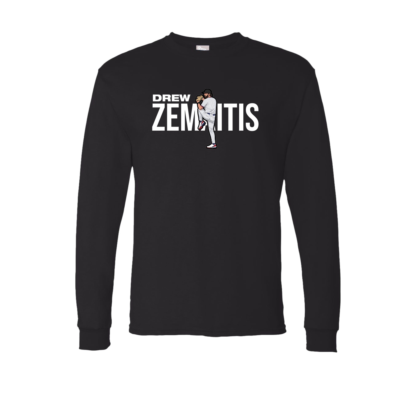 Long Sleeve Tee — Player Name in Black