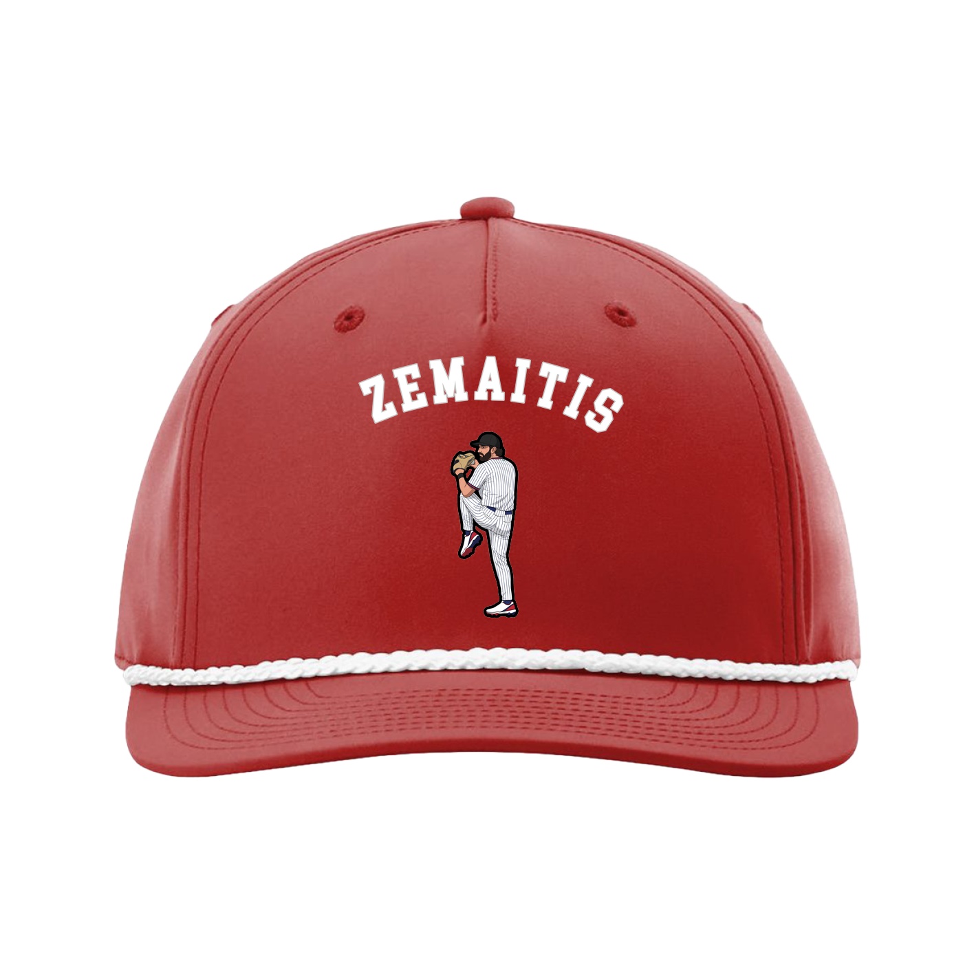 Five-Panel Classic Rope Cap — Shirsey Arch in Red