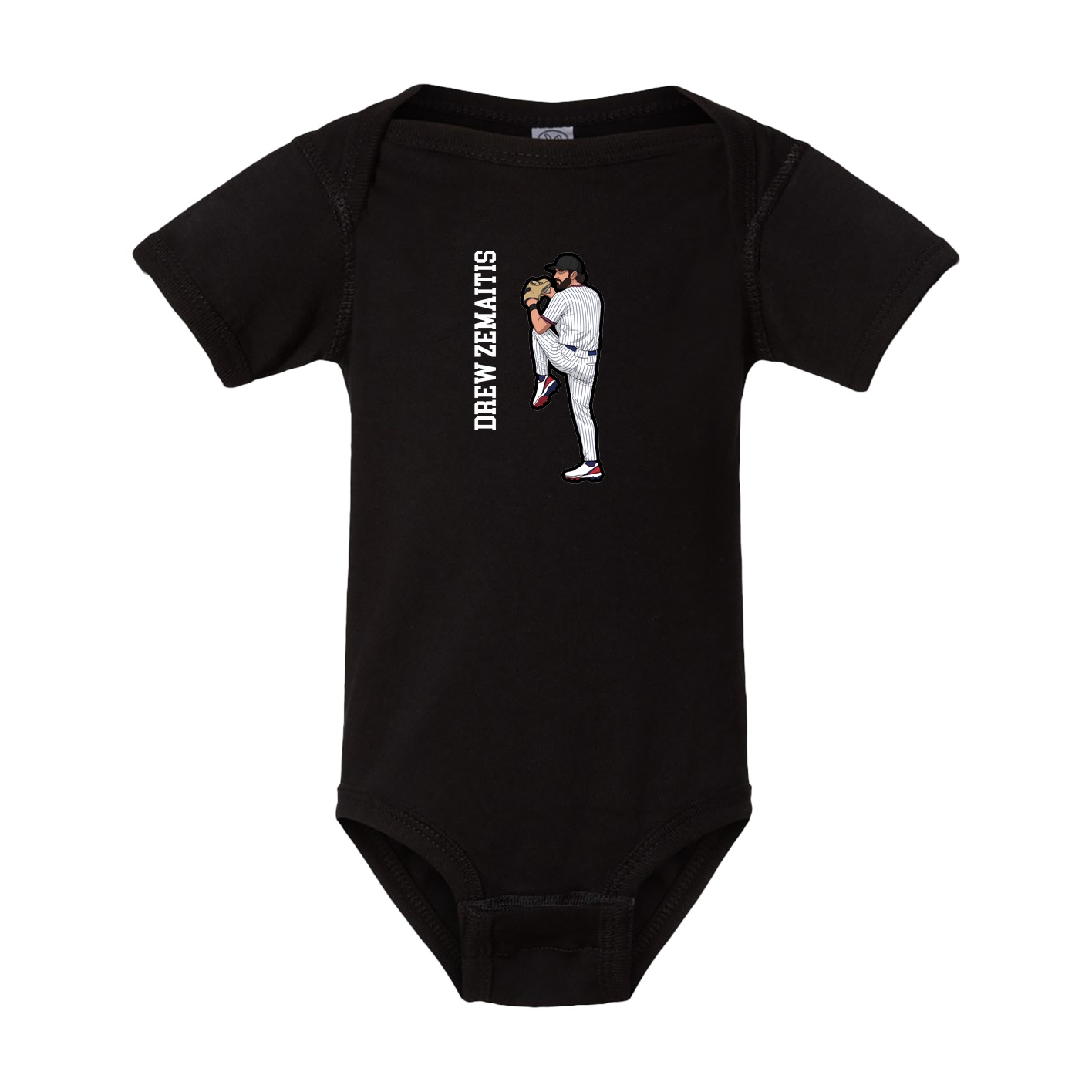 Baby Onesie — Name Vertical in Black