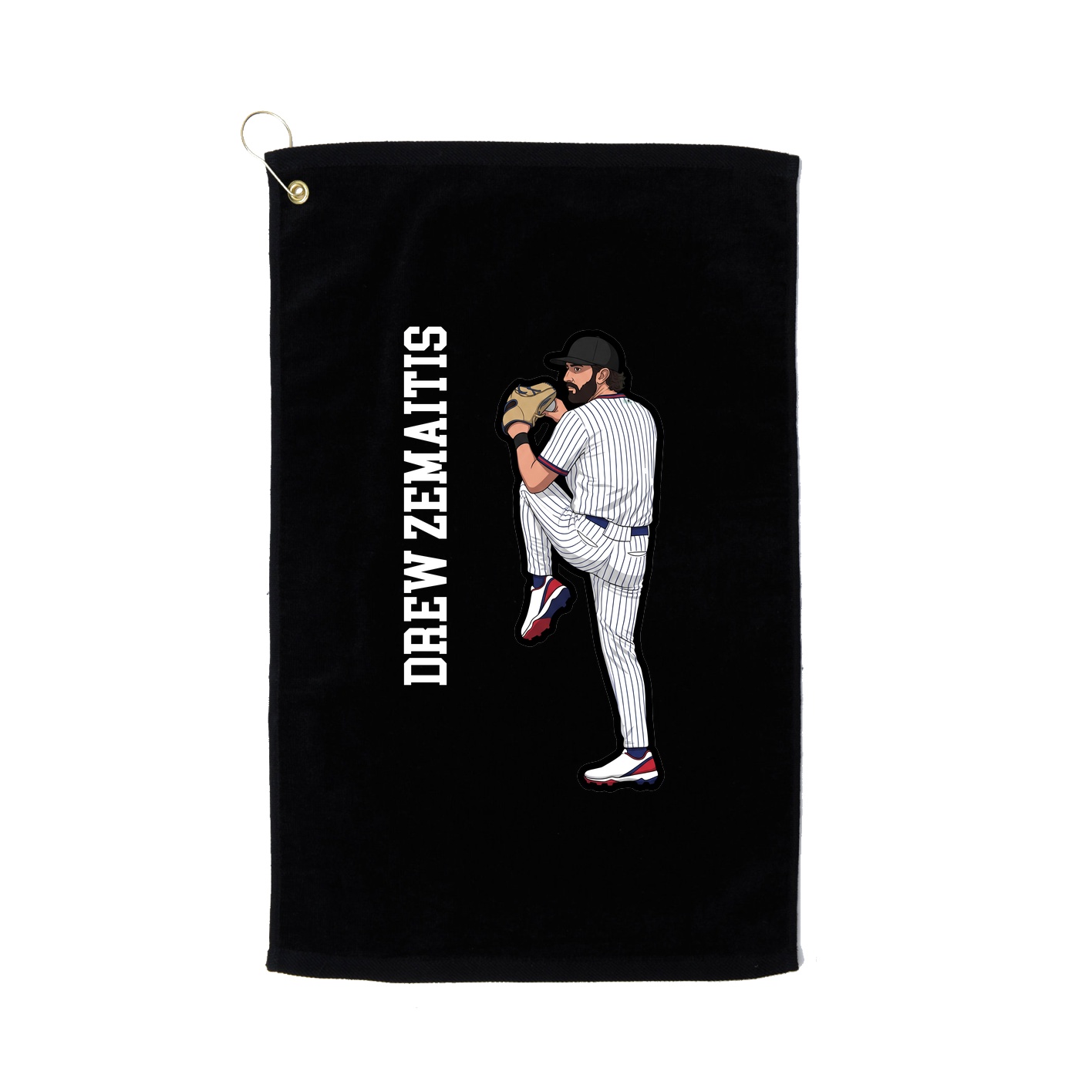 Golf Towel — Name Vertical in Black