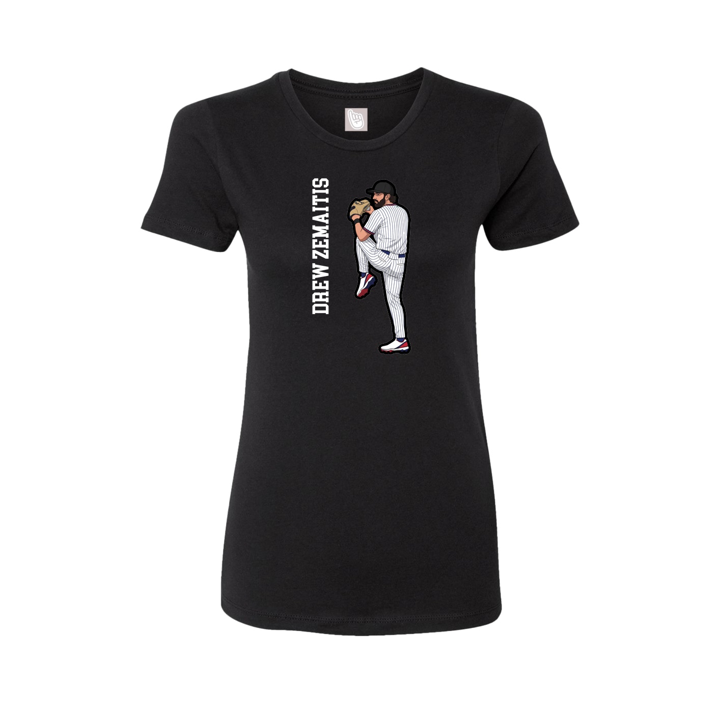 Womens Tee — Name Vertical in Black