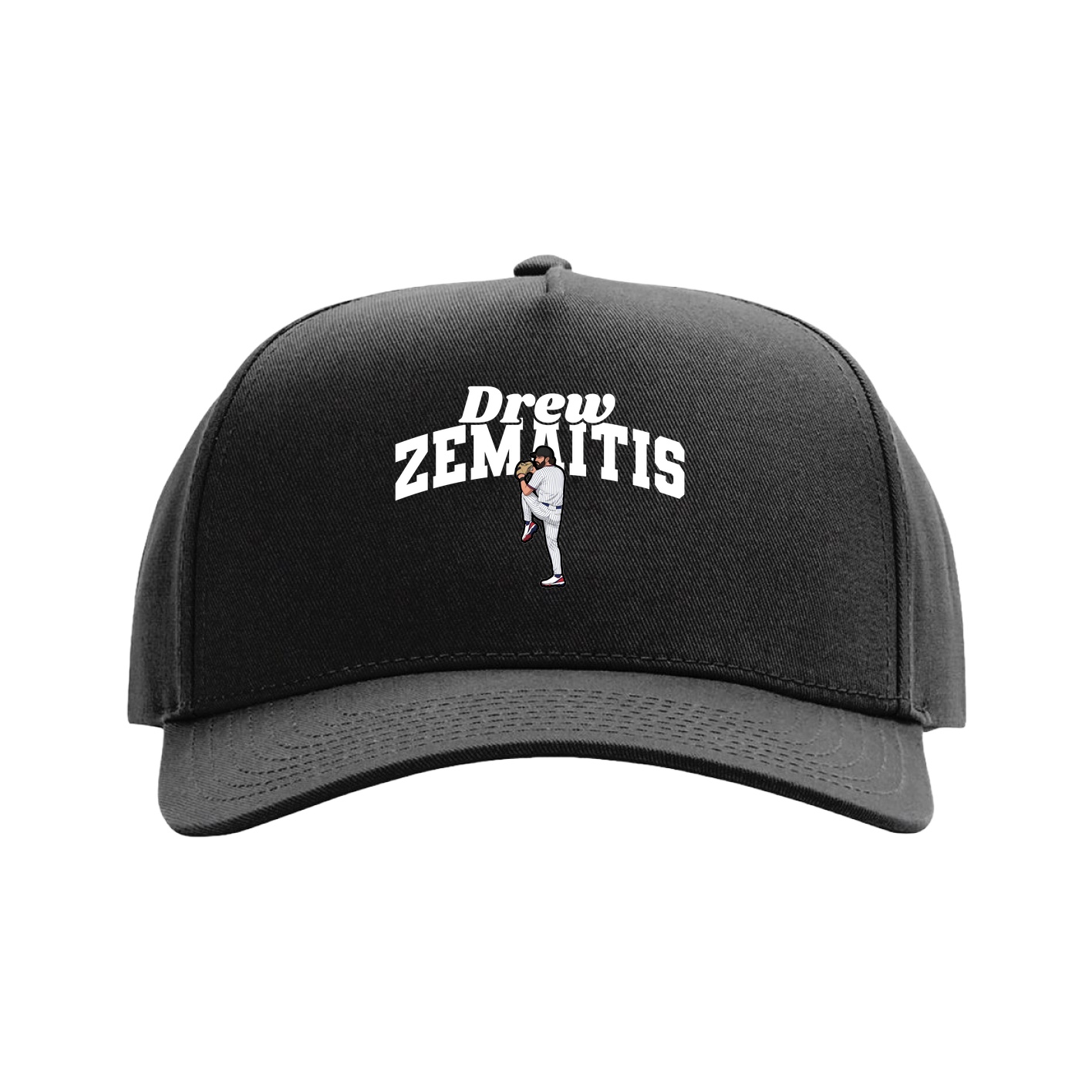 Full Fabric Five-Panel Champ Cap — Signature Arch in Black