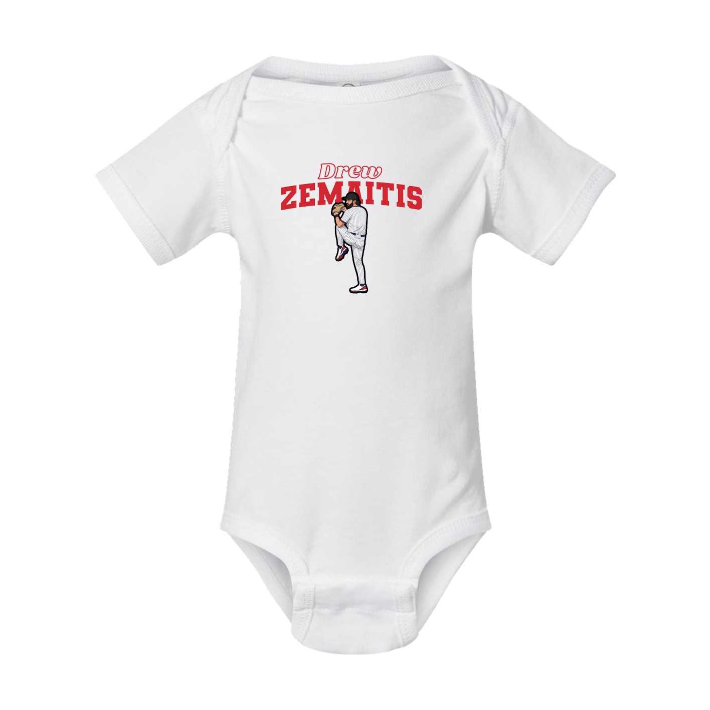 Baby Onesie — Name Arch in White