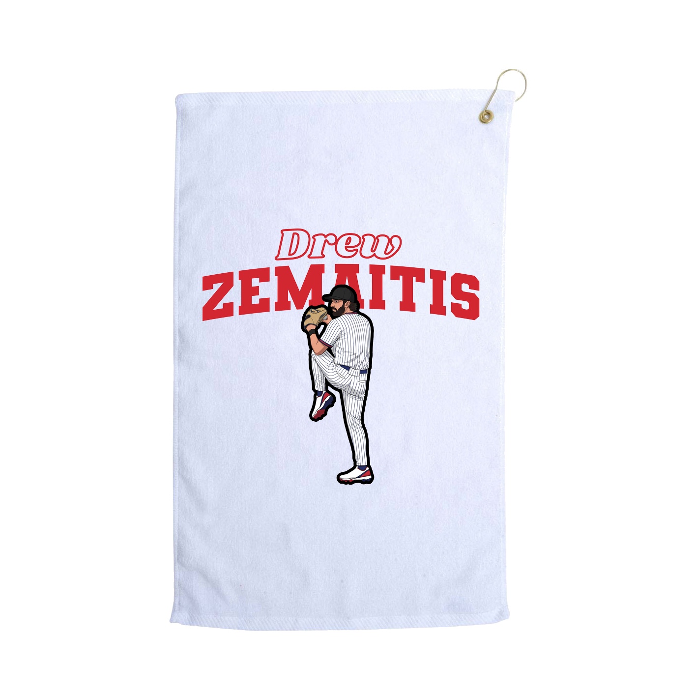 Golf Towel — Name Arch in White