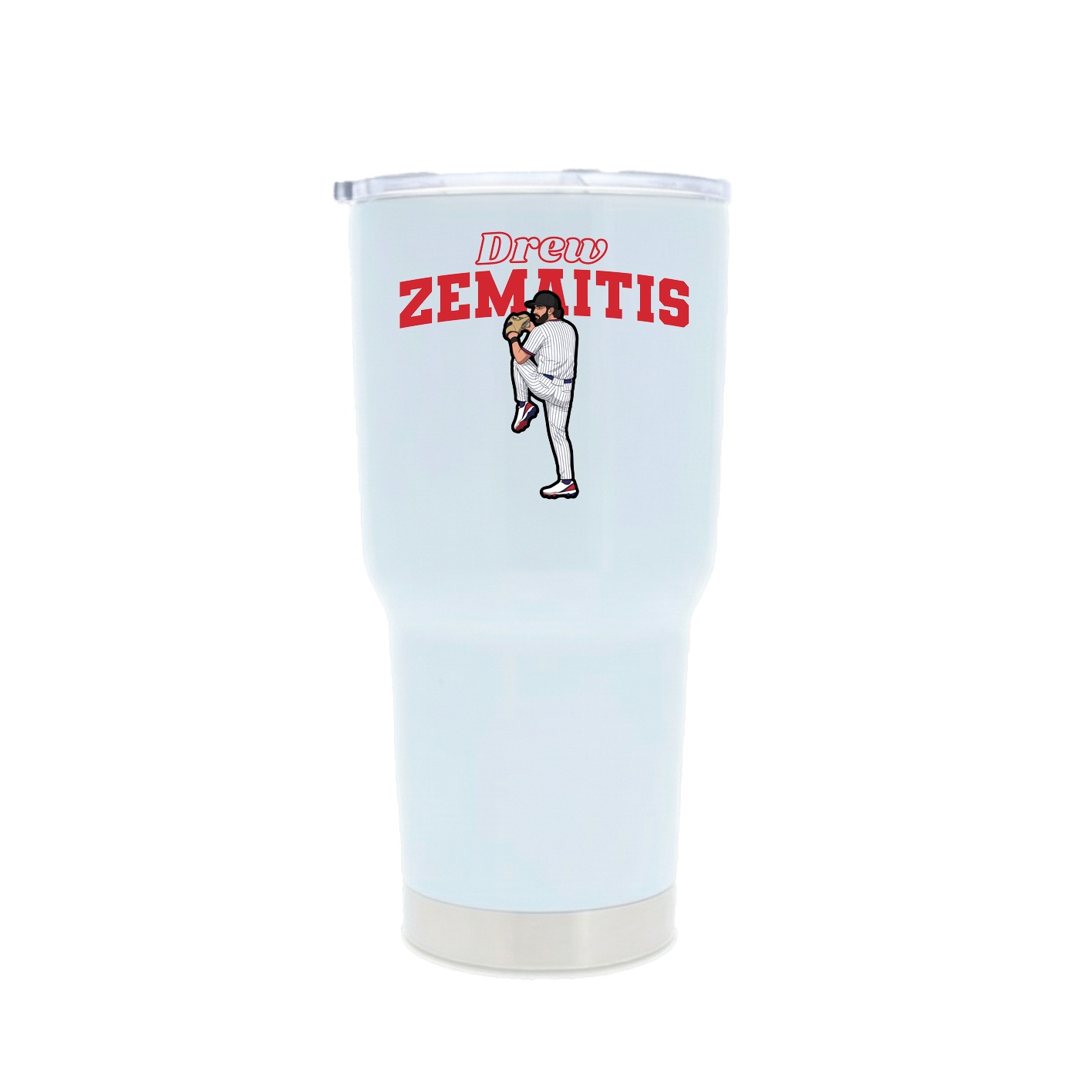 30oz Stainless Steel Tumbler — Name Arch in White