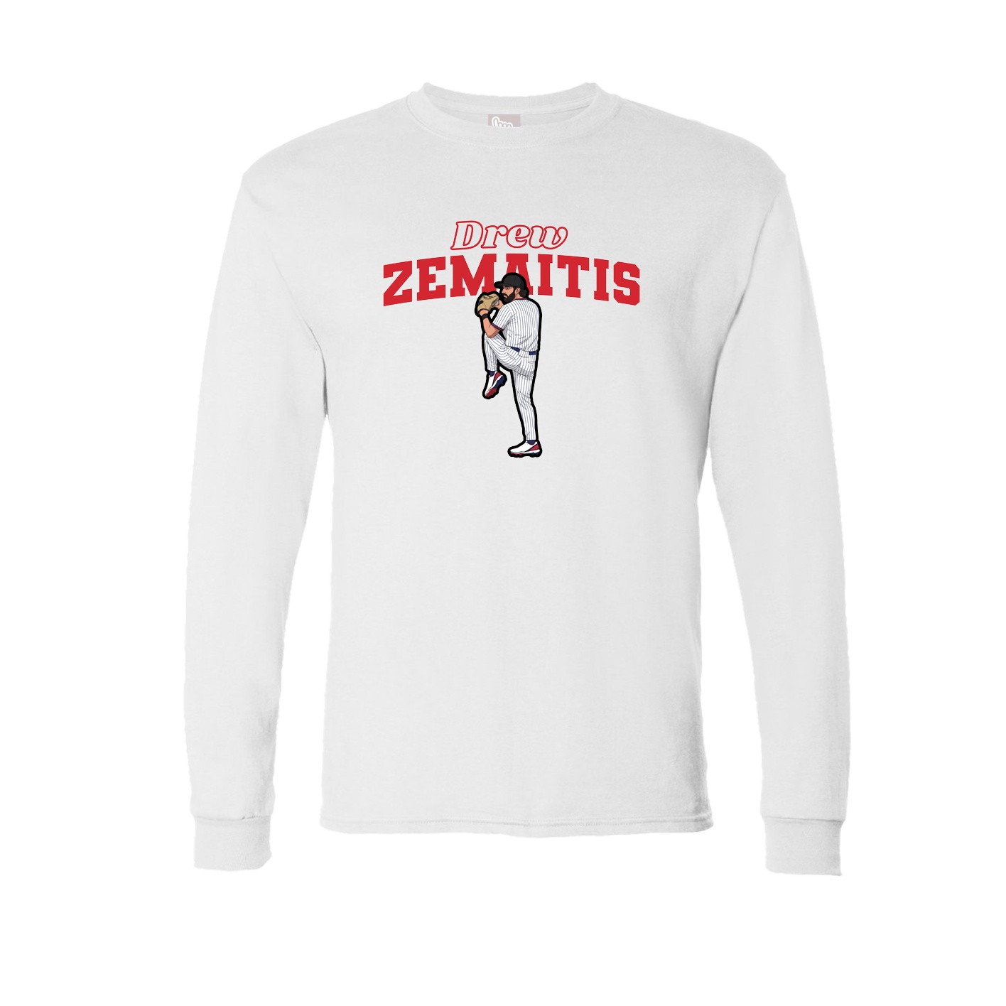 Long Sleeve Tee — Name Arch in White