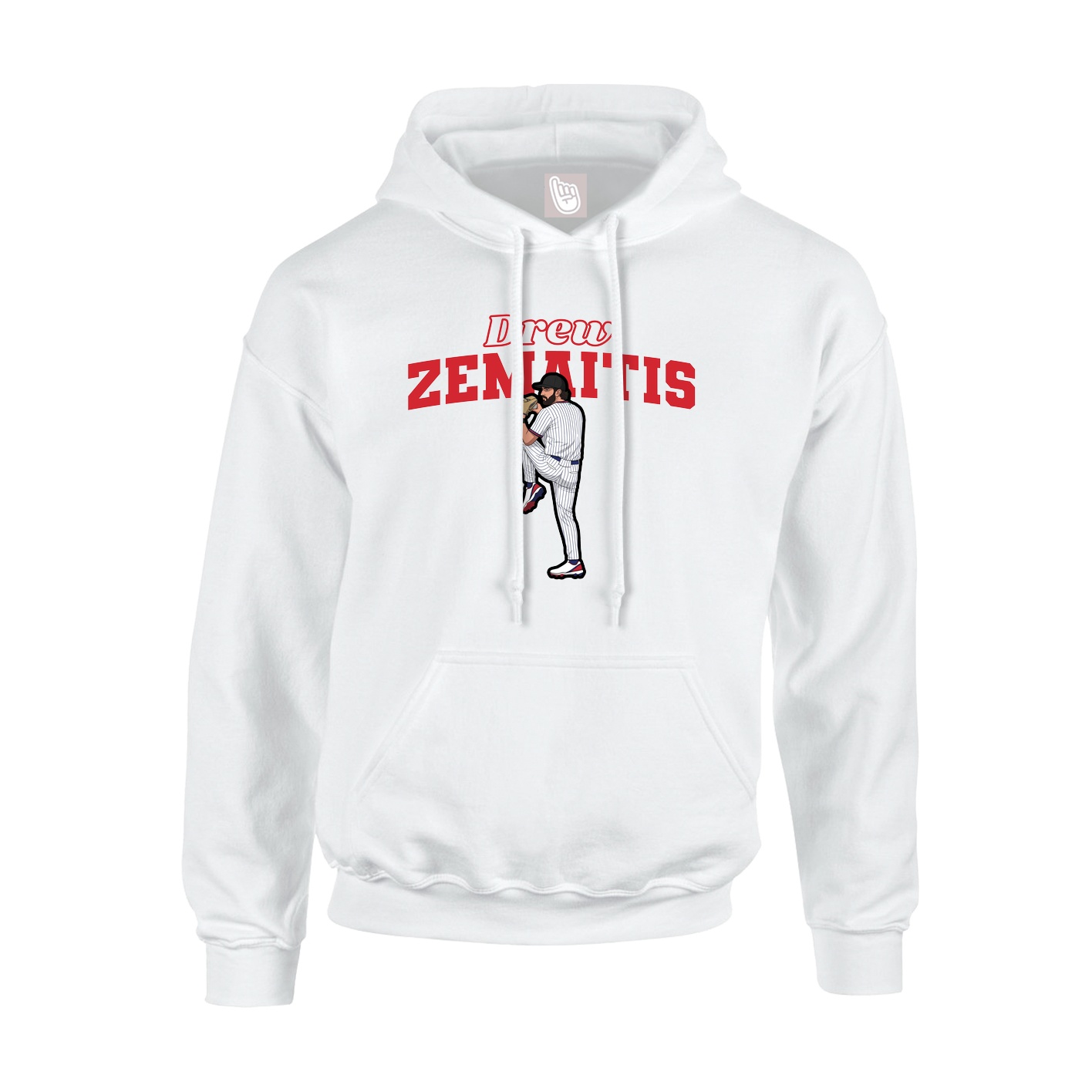 Youth Hoodie — Name Arch in White